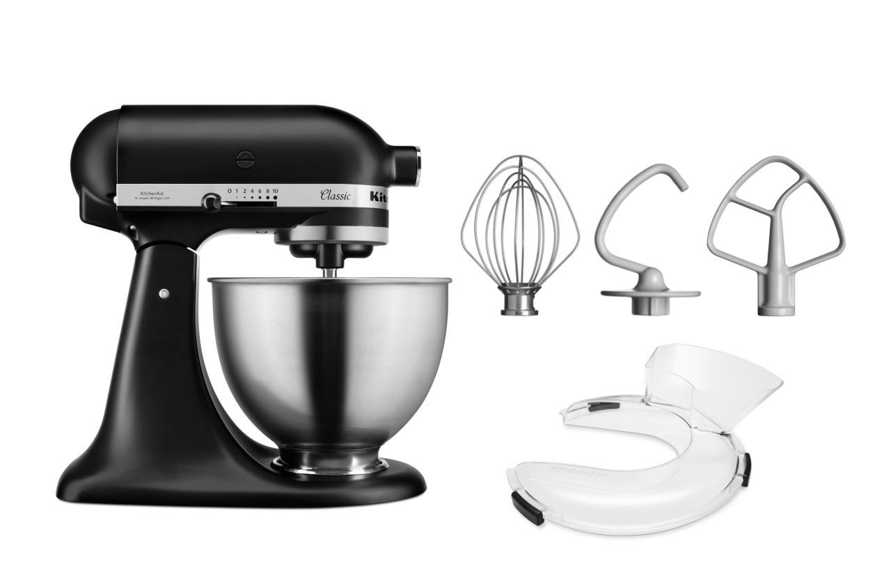 KitchenAid Küchenmaschine KitchenAid 4,3 L 5K45SS Classic Küchenmaschine Set 1 + Spritzschutz