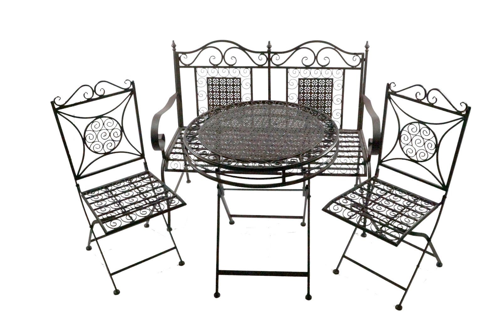 Eurotrade Gartentisch 4tlg. Gartengarnitur Santos (4-tlg), klappbar