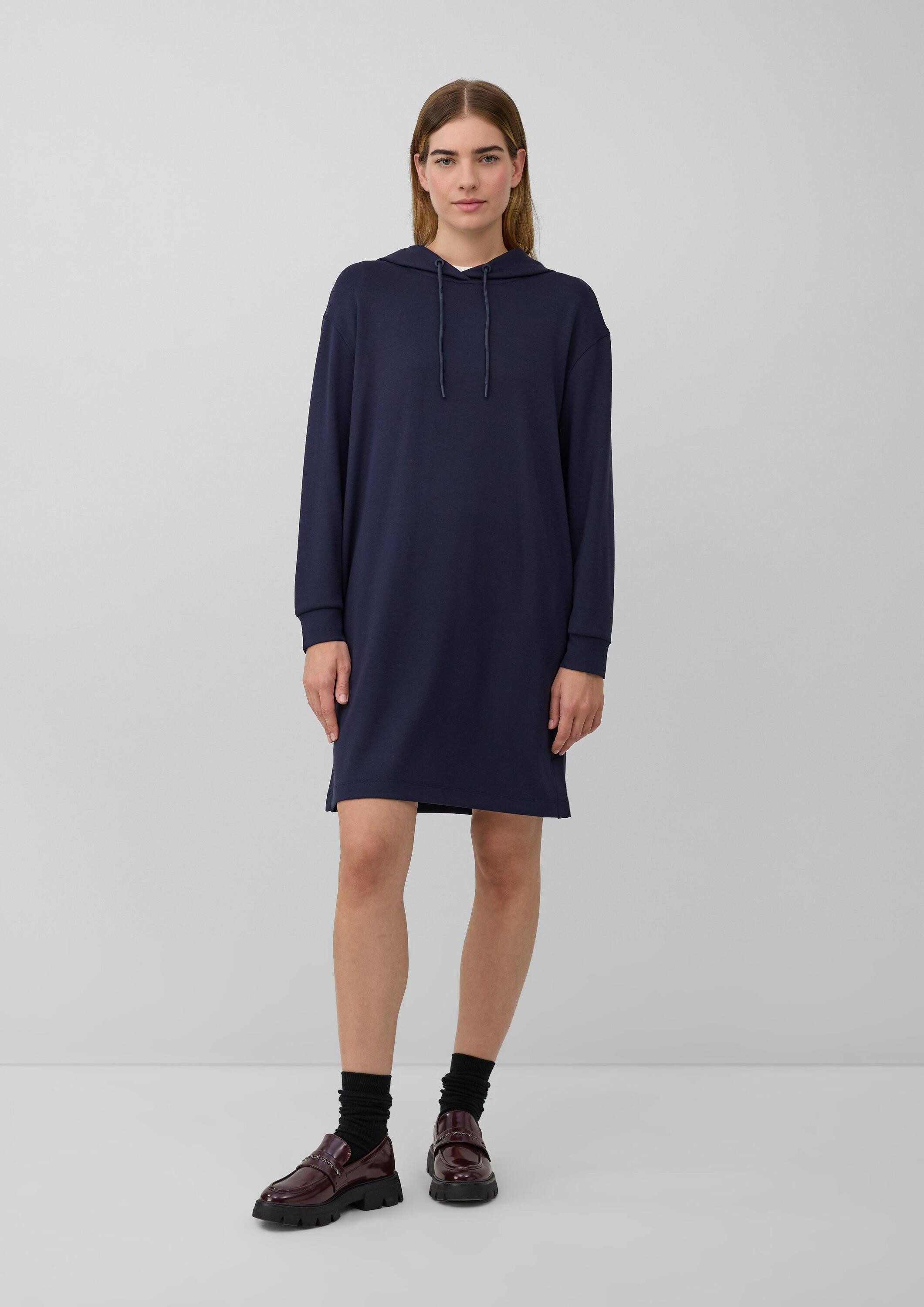 s.Oliver Midikleid Kleid Scuba-Kleid mit Eingrifftaschen und Kapuze