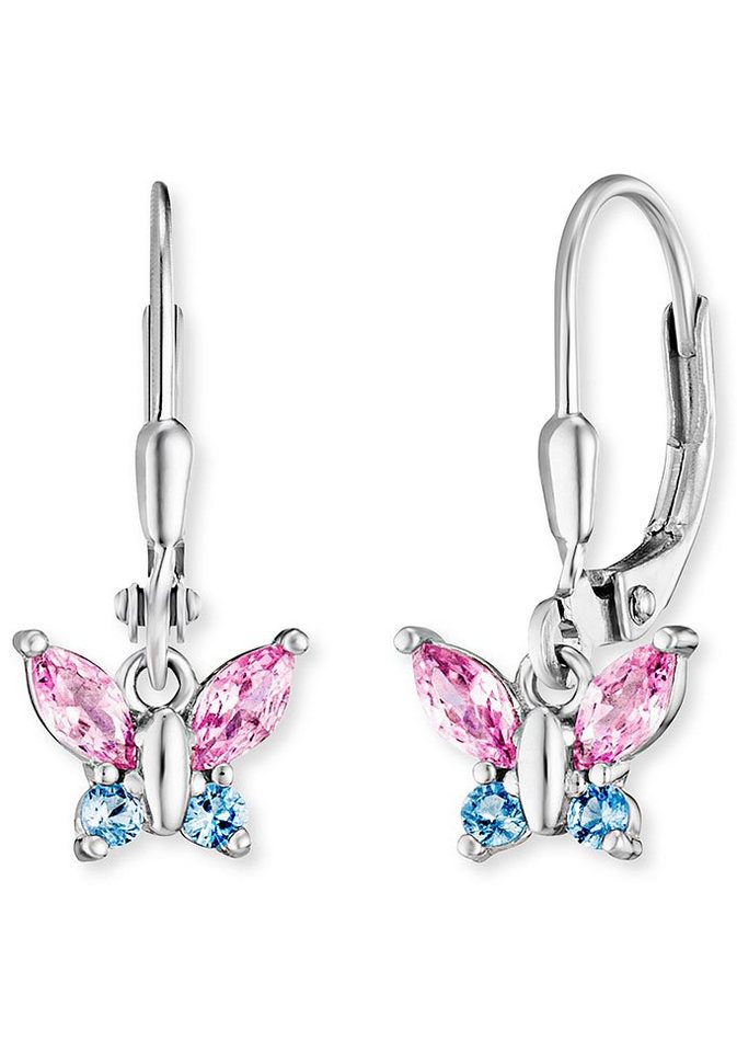 Herzengel Paar Ohrhänger Schmetterling, HEE-BUTTERFLY1-ZI-H, mit Zirkonia ( synth), Bezaubernd schöne Ohrringe mit Schmetterling Symbol