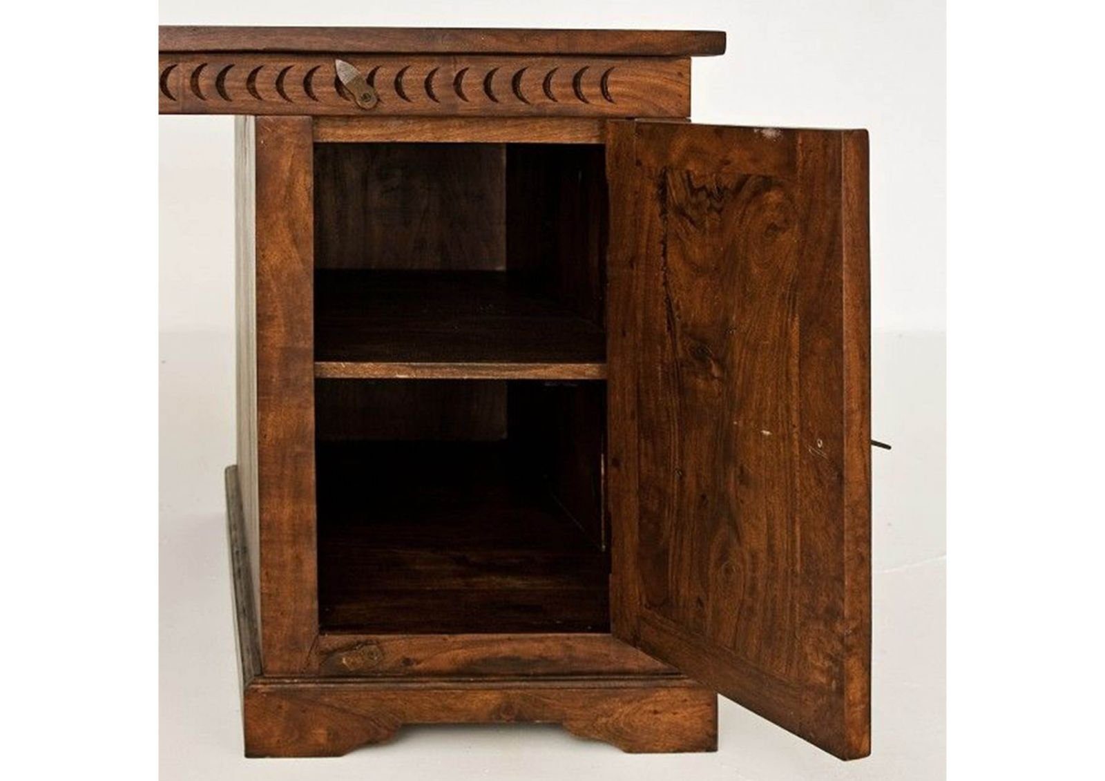 Massivmoebel24 Schreibtisch Schreibtisch Akazie 150x85x76 nougat lackiert OXFORD #420