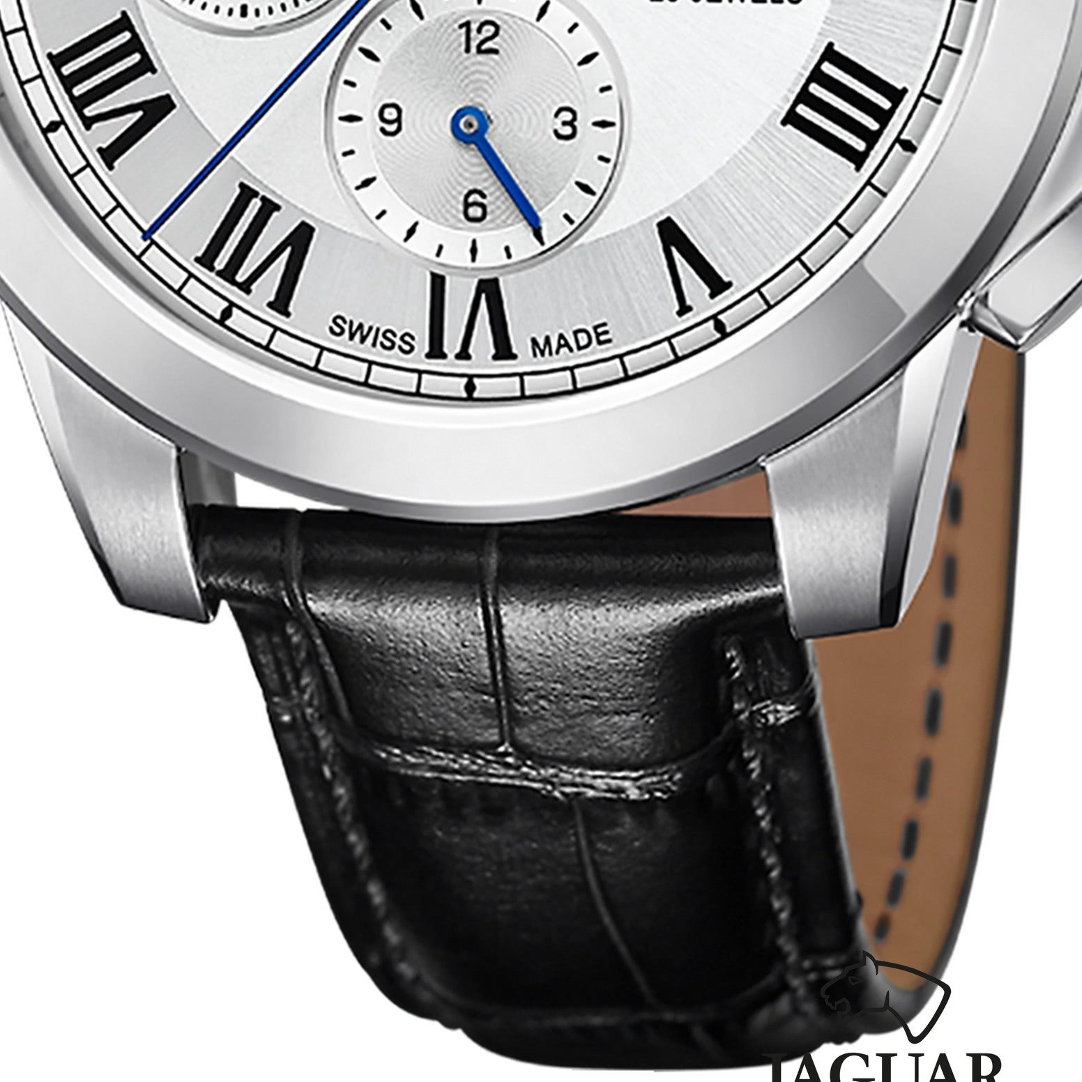 JAGUAR Automatikuhr Jaguar Herrenuhr Leder schwarz Jaguar Le, (Chronograph), Herren Armbanduhr rund, Lederarmband schwarz