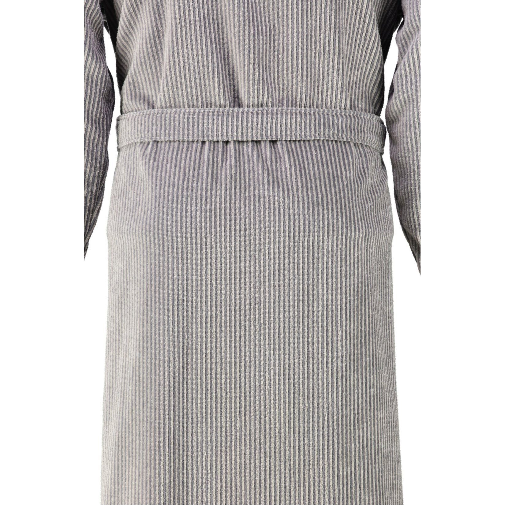 Cawö Herrenbademantel 5840, Langform, Walkvelours, Kimono-Kragen, Gürtel, Kimono Form