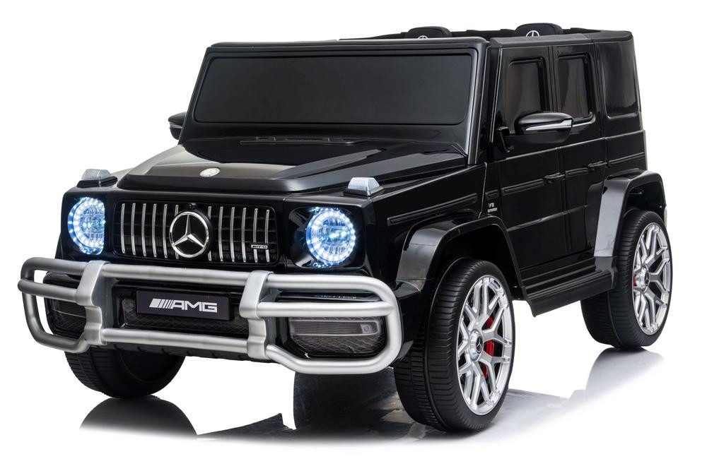 Toys Store Elektro-Kinderauto Kinder Geländewagen Mercedes Benz G63 PREMIUM XXL AMG Fernbedienung, Belastbarkeit 35 kg, AUX-/USB-Anschluss, MP3 Hupe und Motorsound am Lenkrad, Fernsteuerung