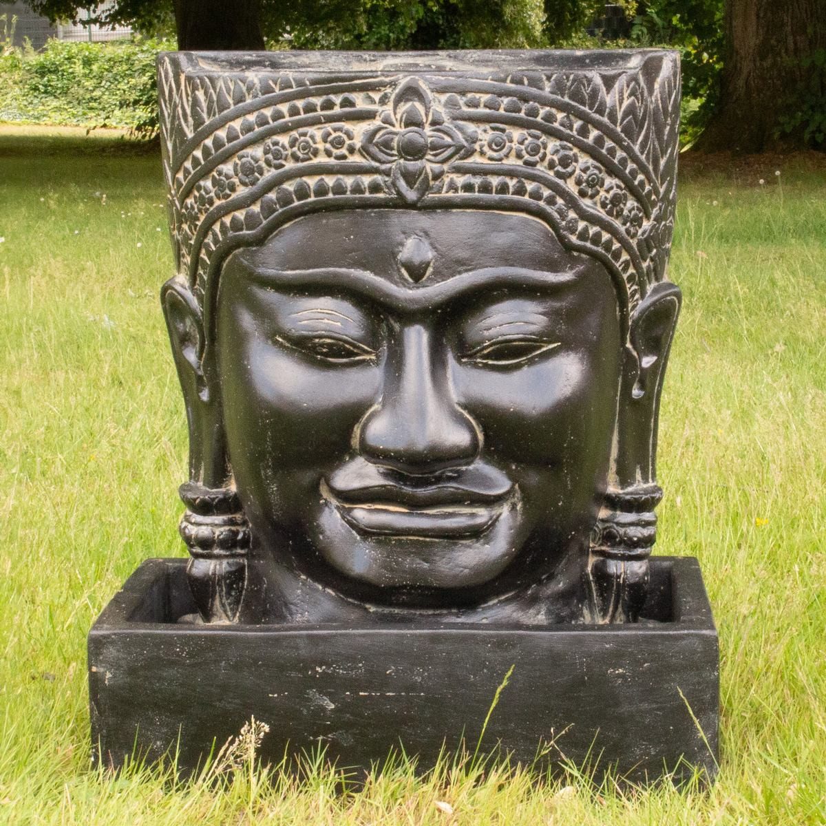 Oriental Galerie Dekofigur Kleiner Buddha Brunnen Relief Garten Wasserwand 57 cm (1 St)