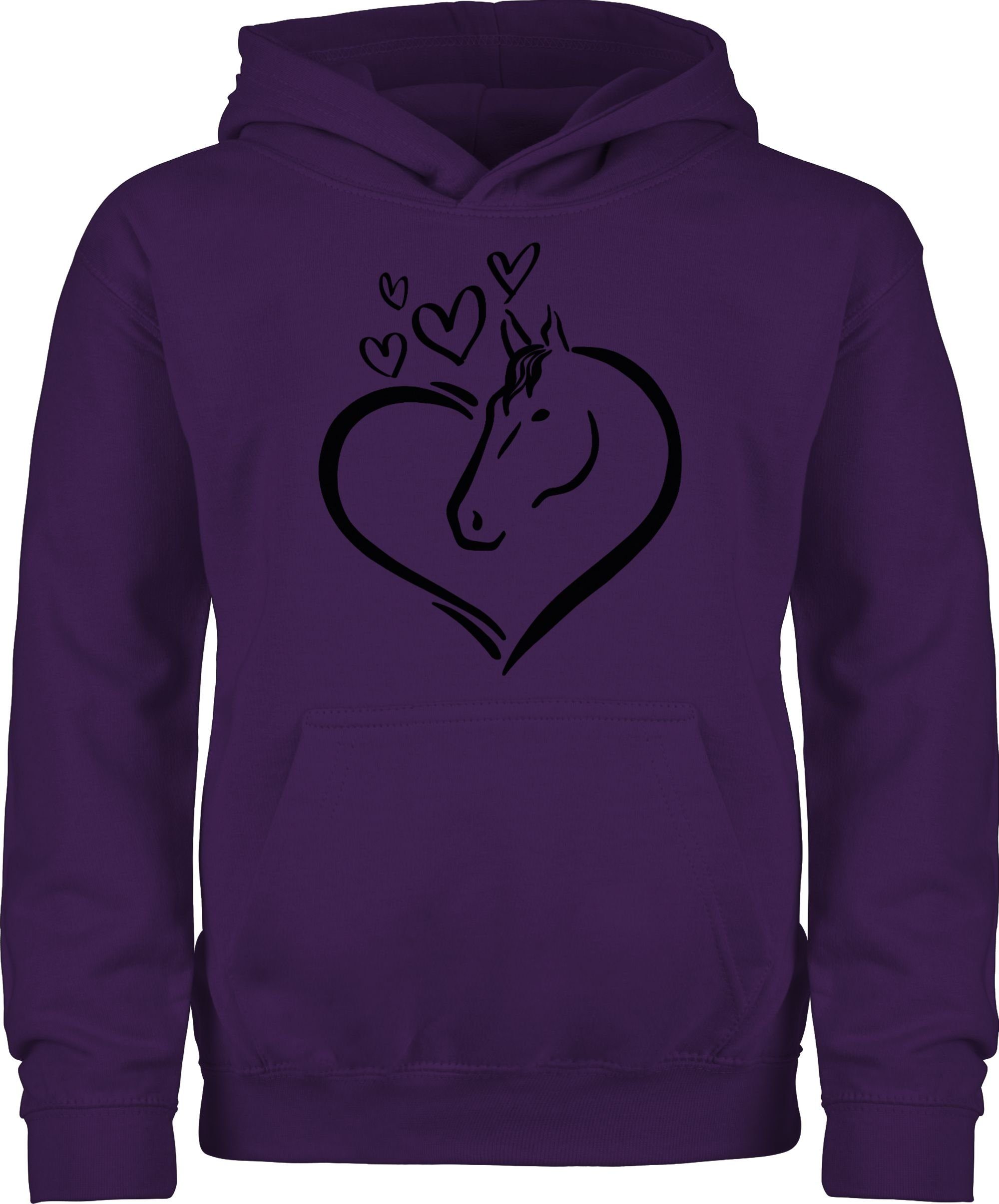 Hoodie Pferdeportrait im Herz