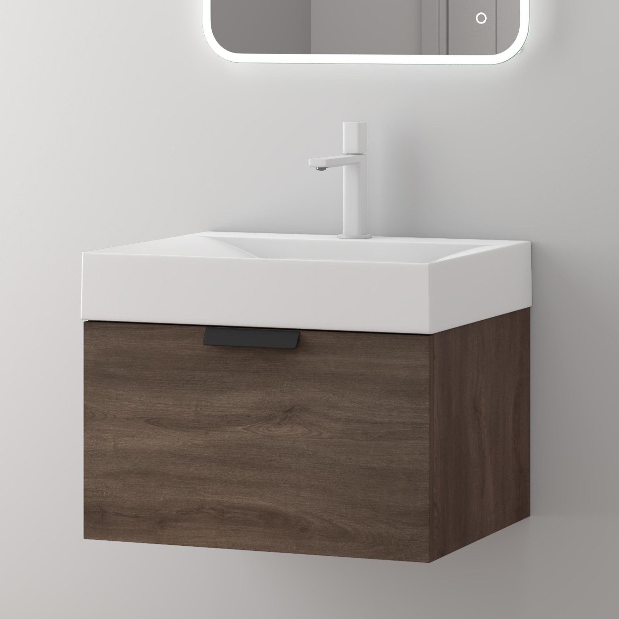 doporro Badmöbel-Set Design Waschtisch-Unterschrank Soft-Close Badschrank-Set Lonato, Soft-Close Mechanismus