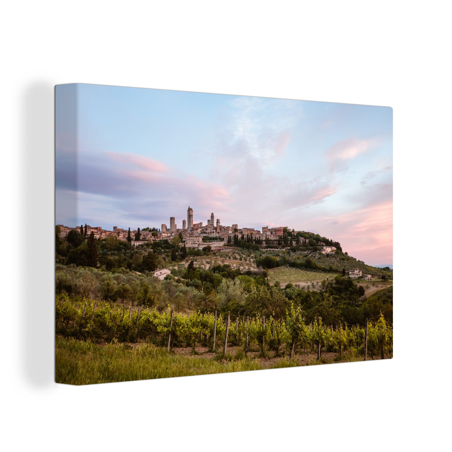 OneMillionCanvasses® Leinwandbild Weinberg in der Toskana, (1 St), Wandbild Leinwandbilder, Aufhängefertig, Wanddeko, 30x20 cm