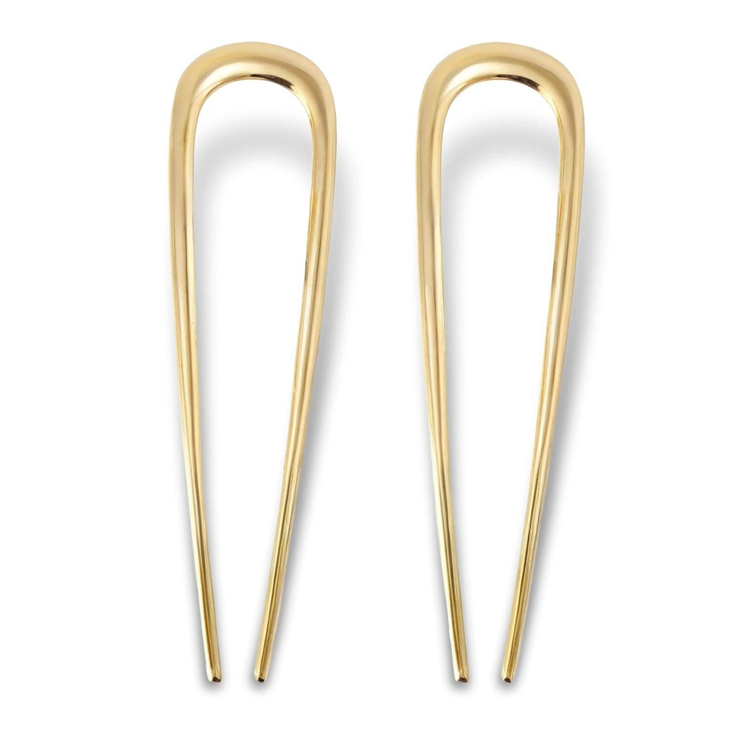LuxusKollektion Haarnadeln 2 Stück Gold Metall Französische Haarnadeln Dutt Hairpin