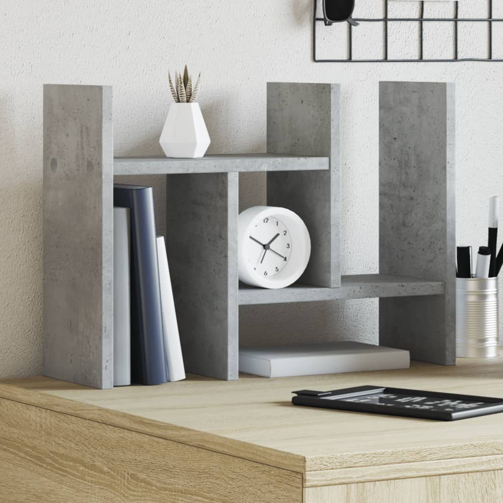 vidaXL Organizer Schreibtisch-Organizer Betongrau 34,5x15,5x35,5 Holzwerkstoff
