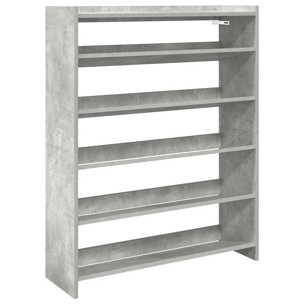 vidaXL Schuhregal Schuhregal Betongrau 80x25x100 cm Holzwerkstoff, 1-tlg.