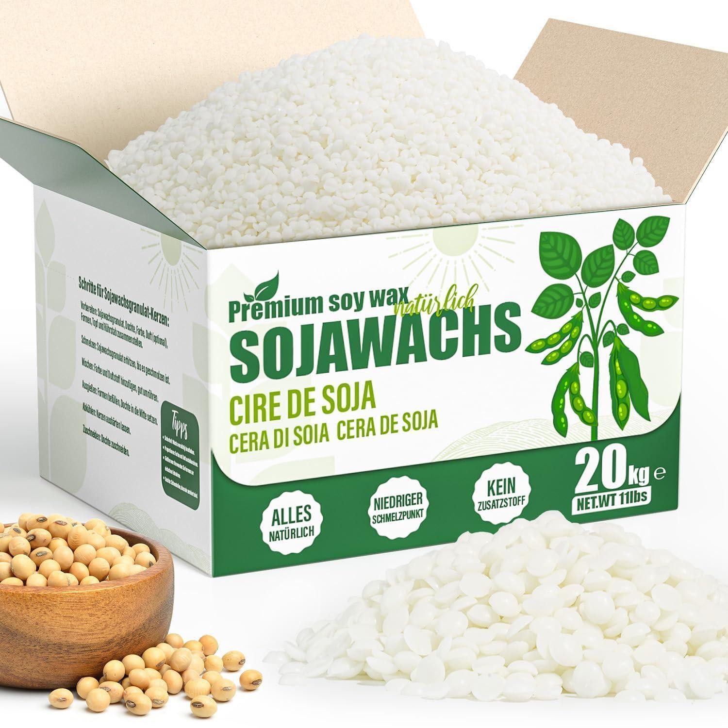 LuxusKollektion Formkerze Sojawachs Kerzenherstellung 20kg Granulat