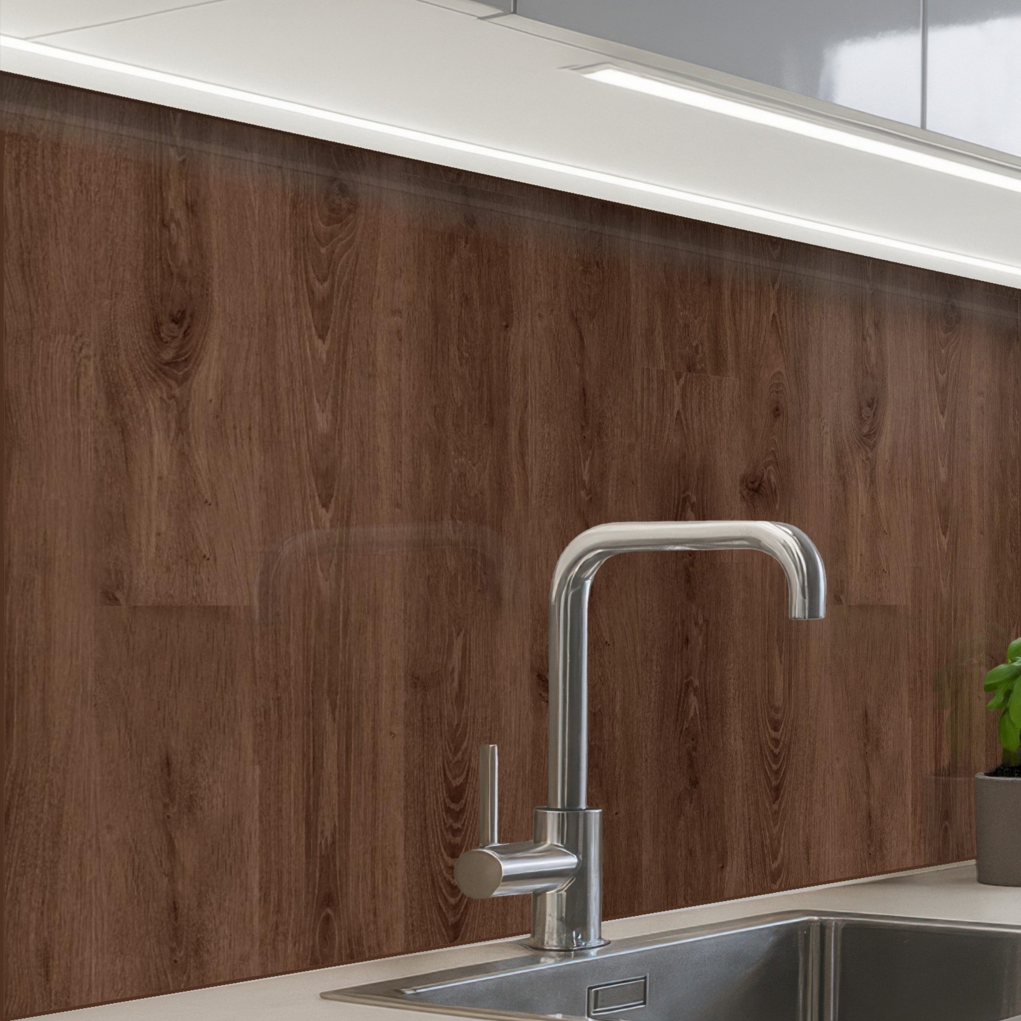 KitchenYeah Küchenrückwand Muster selbstklebend (keine Folie) Braun - Muster - Holz, (1-tlg), Spritzschutz, Küche, Rückwand, Küchenwand, Küchenfront, 30x20 cm