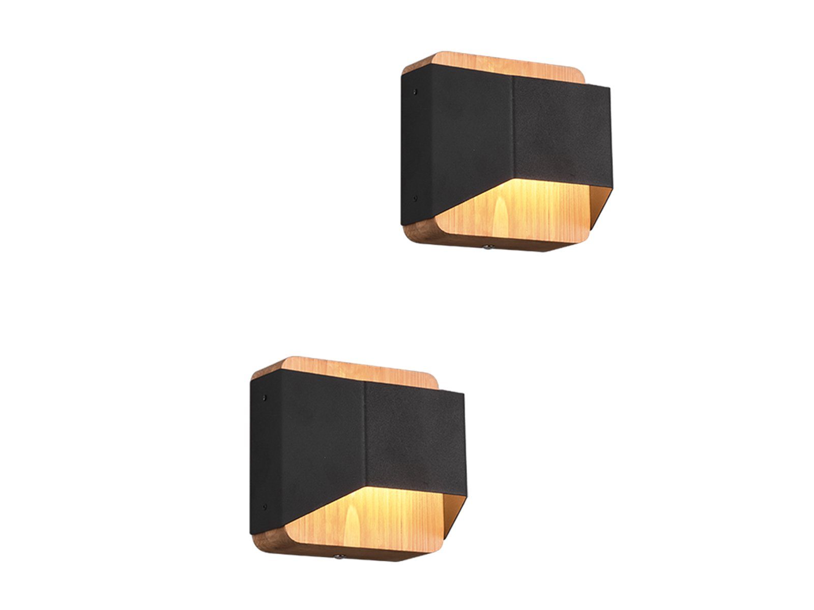 TRIO Leuchten LED Wandleuchte, Dimmfunktion, LED fest integriert, Warmweiß, innen, klein-e Holz-lampe Wandstrahler Updown Leuchte dimmbar Ø12cm