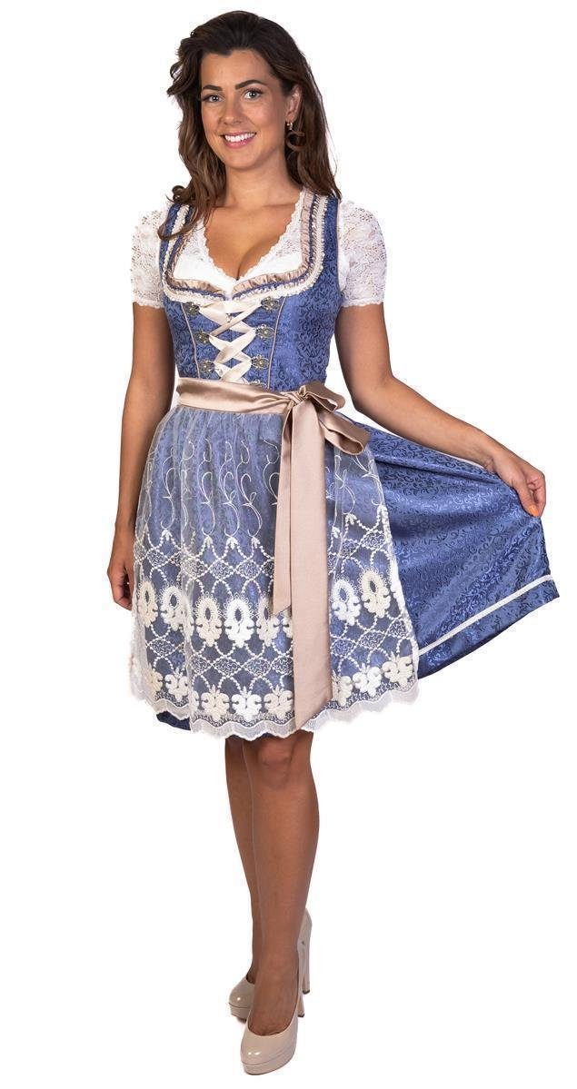 Trachtl Dirndl EMELY Dirndl Trachtenkleid Damen 2:TLG Blau/Natur