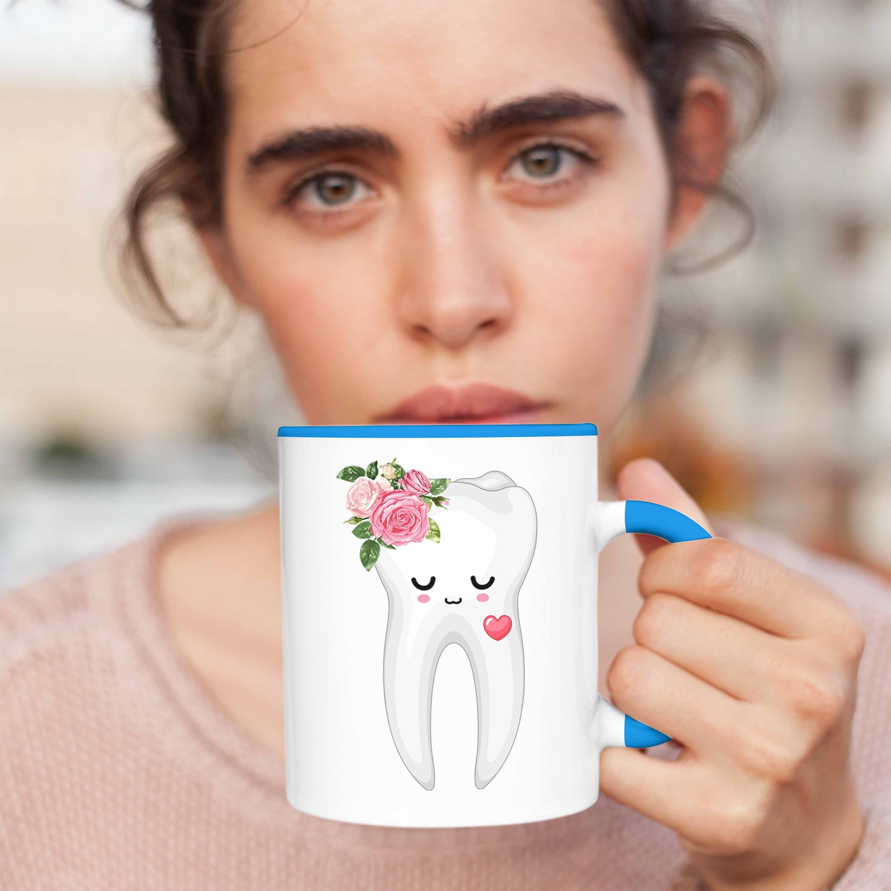Lustiges Blau Trendation für Zahnarzthelferin Tasse Beste Zahnarzthelferin Tasse Geschenk