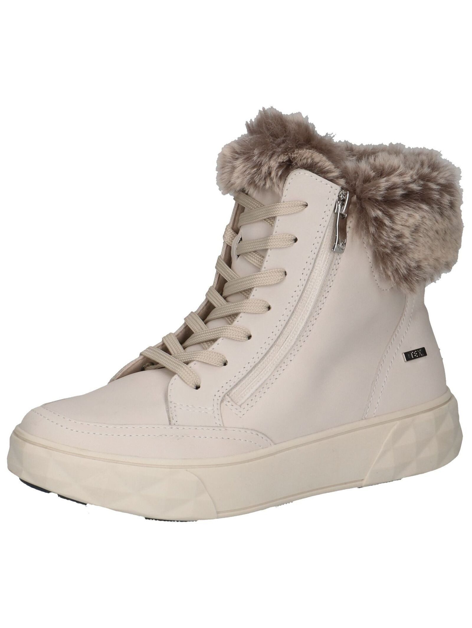 Stiefelette Leder/Textil . Schnürstiefelette