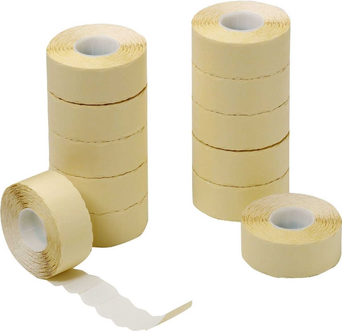 Herlitz Etiketten Preisauszeichner-Etiketten 26x16mm 2-zeilig weiß 12 Rollen a 1.200 Eti