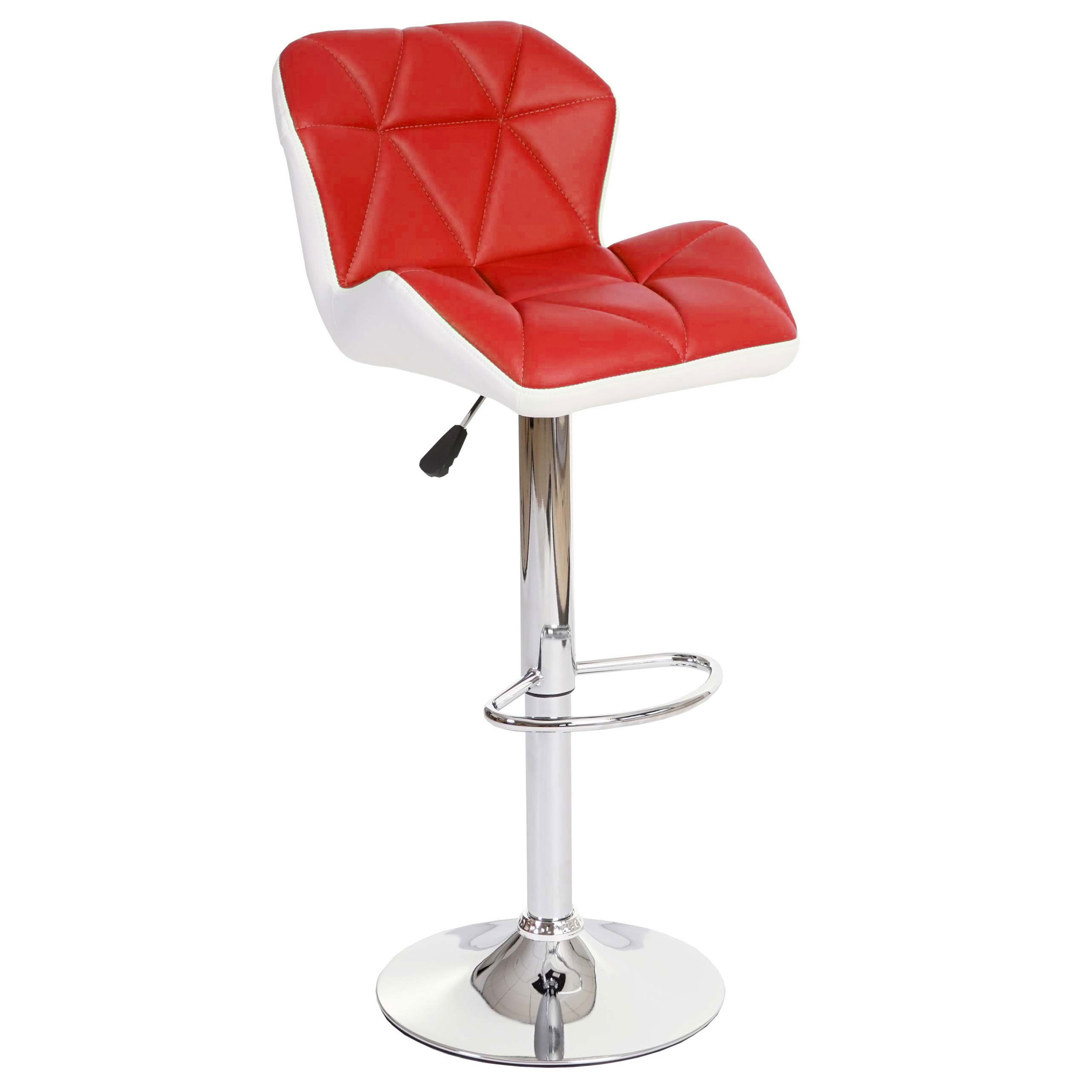 PROREGAL® Barhocker Barstuhl mit Lehne Sitzhöhe 62-83cm Kunstleder Rot