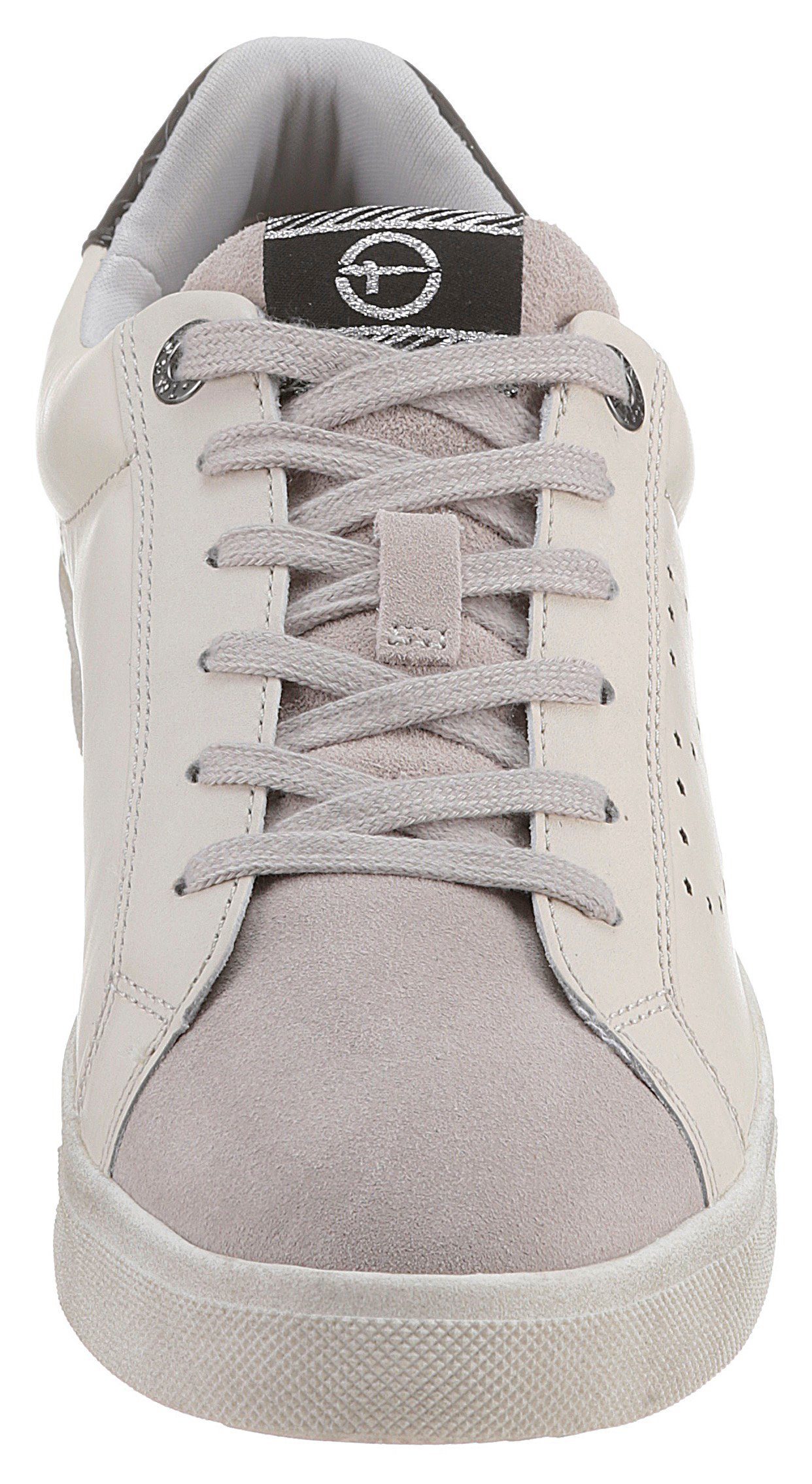 ALEXIA WHITE/LT GREY Sneaker seitlicher Tamaris Sternchen-Perforation mit (21203615)
