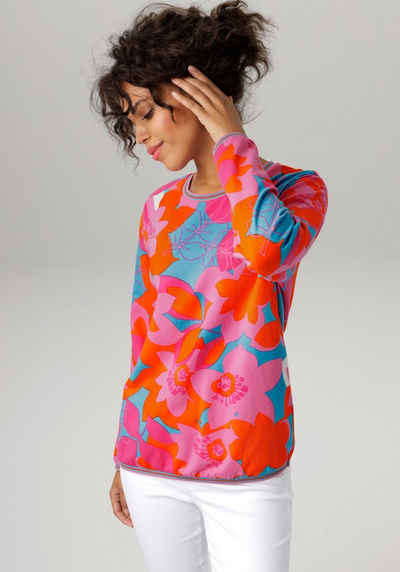 Aniston CASUAL Sweatshirt mit großflächigem, farbenfrohen Blumendruck