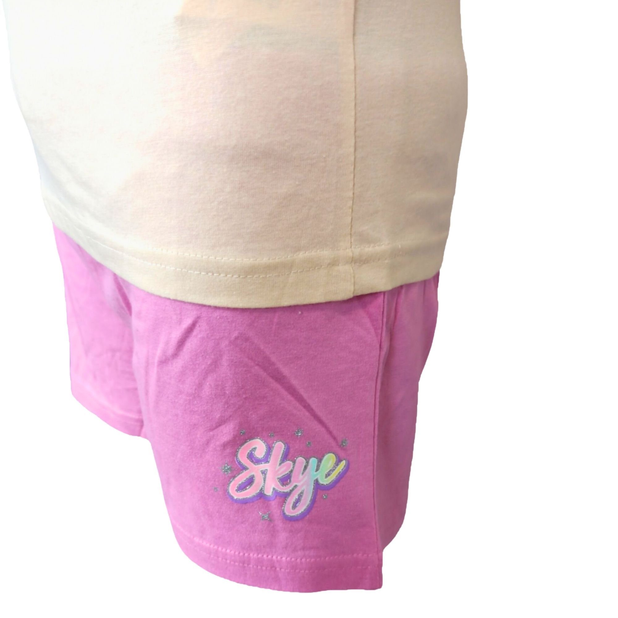 cm Baumnwolle Gr. Shorty kurzarm PATROL Rosa tlg) aus Schlafanzug (2 Skye 98-128 PAW Mädchen Pyjama
