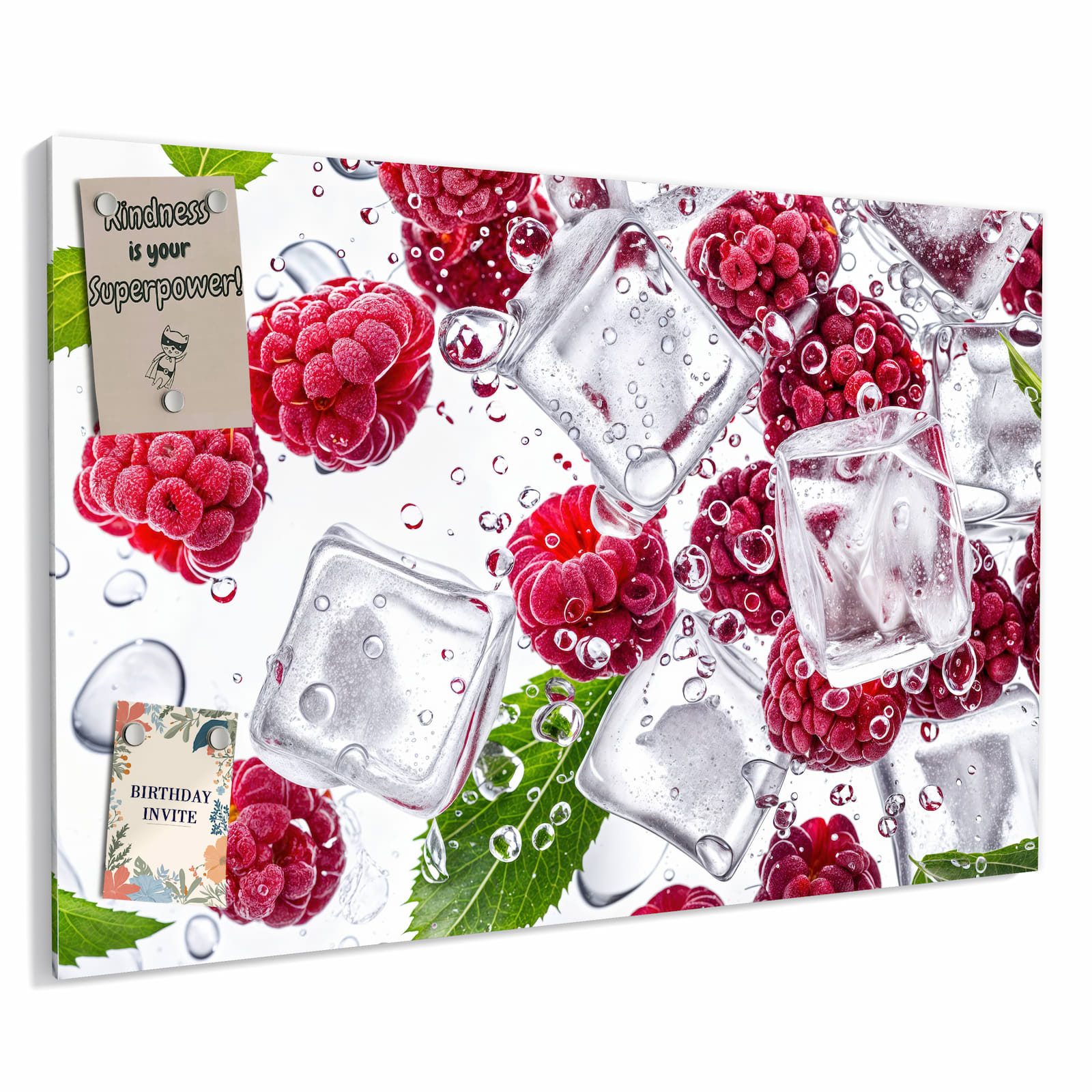 Primedeco Magnettafel Metall Magnettafel Whiteboard "Himbeereis"  beschreibbar & magnetisch, (Inklusive Stift, Magnete und Montagematerial, 1-tlg., 9 verschiedene Größen), Magnetisch und Beschreibbar