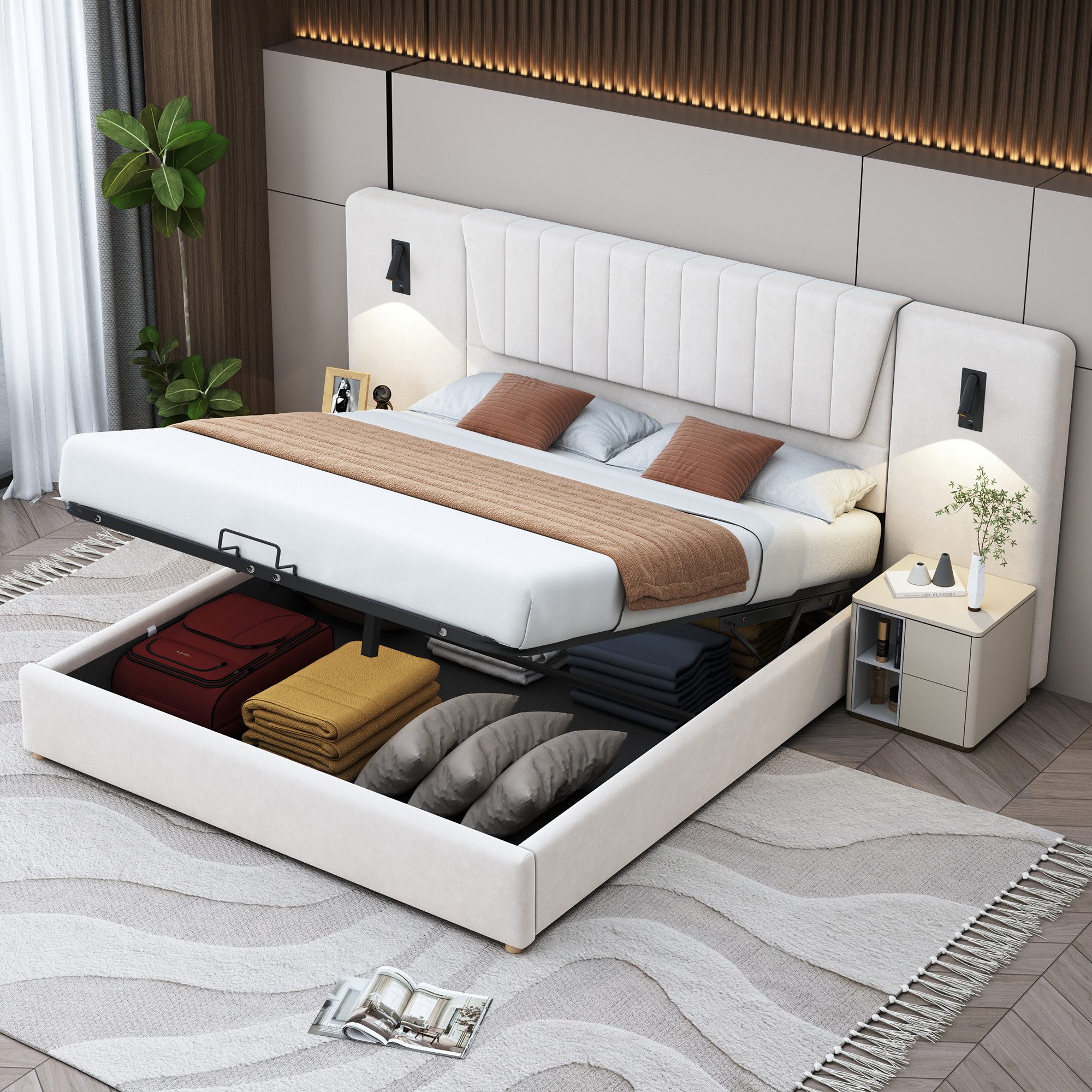 STILVORA Polsterbett Bettgestell 180×200 mit Matratze,bett günstig online kaufen