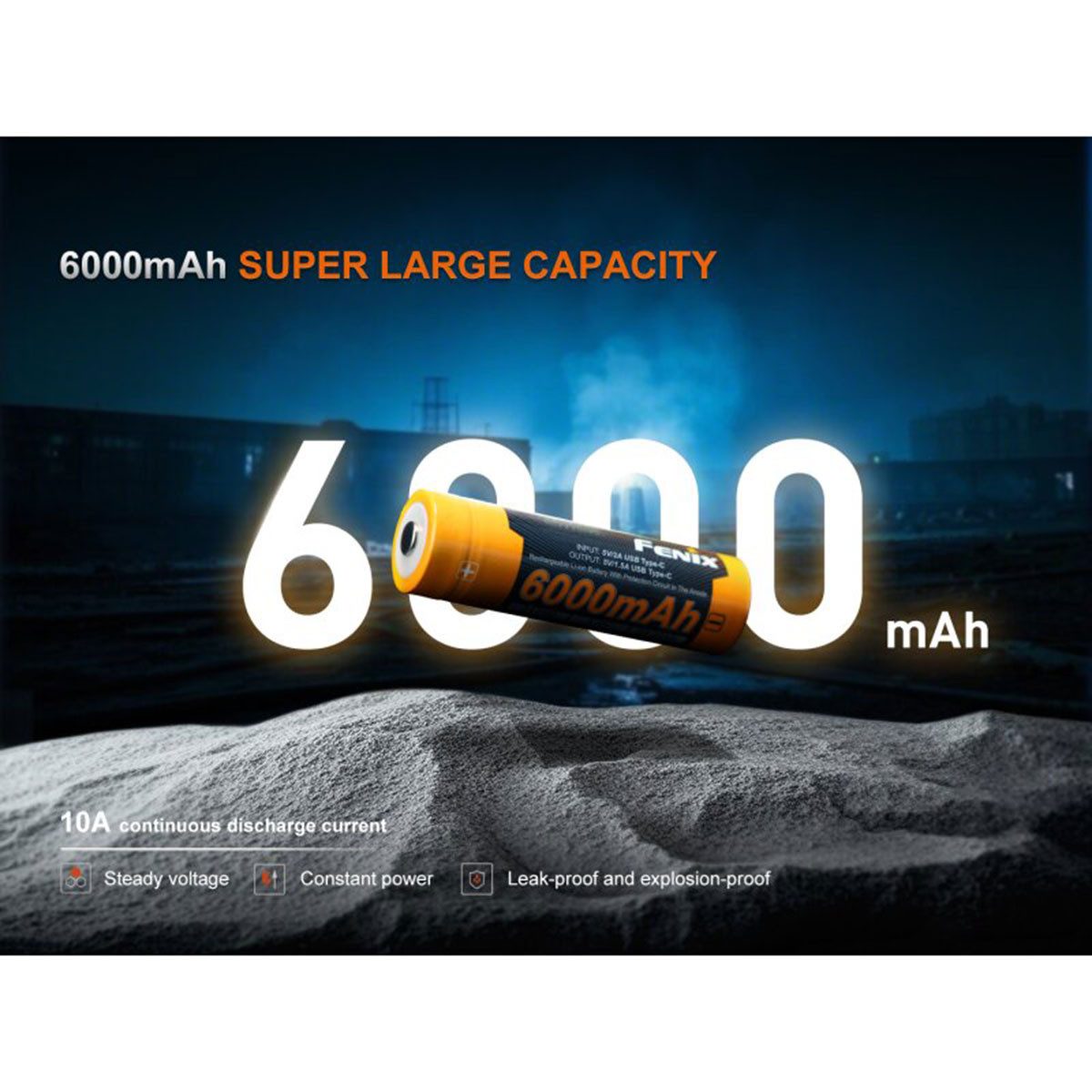 Fenix ARB-L21-6000B 21700 3,6V - Li-Ion Akku 6000mAh mit USB-Anschluss Akku