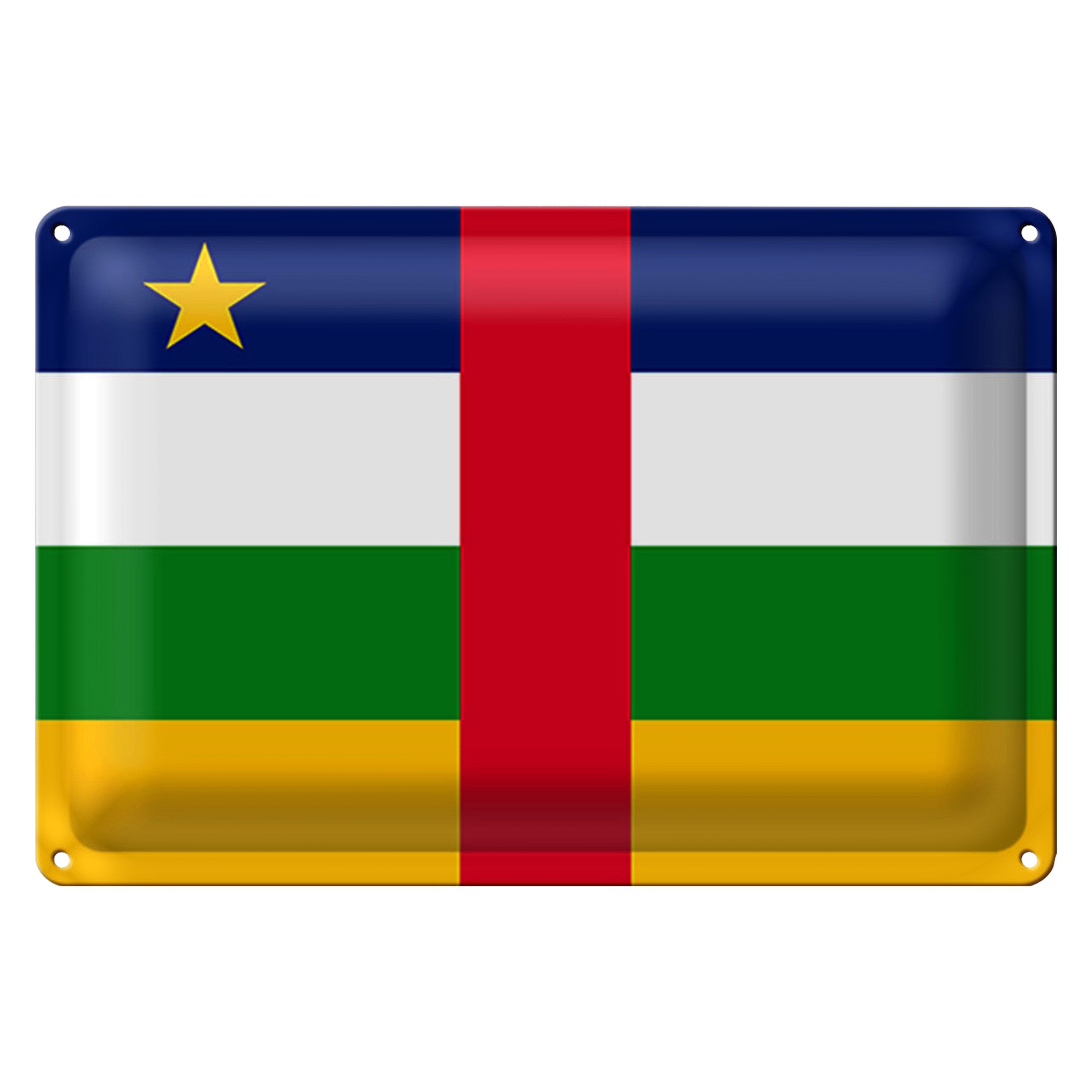 Roomando Metallschild Blechschild Flagge Zentralafrikanische Republik 30x20cm