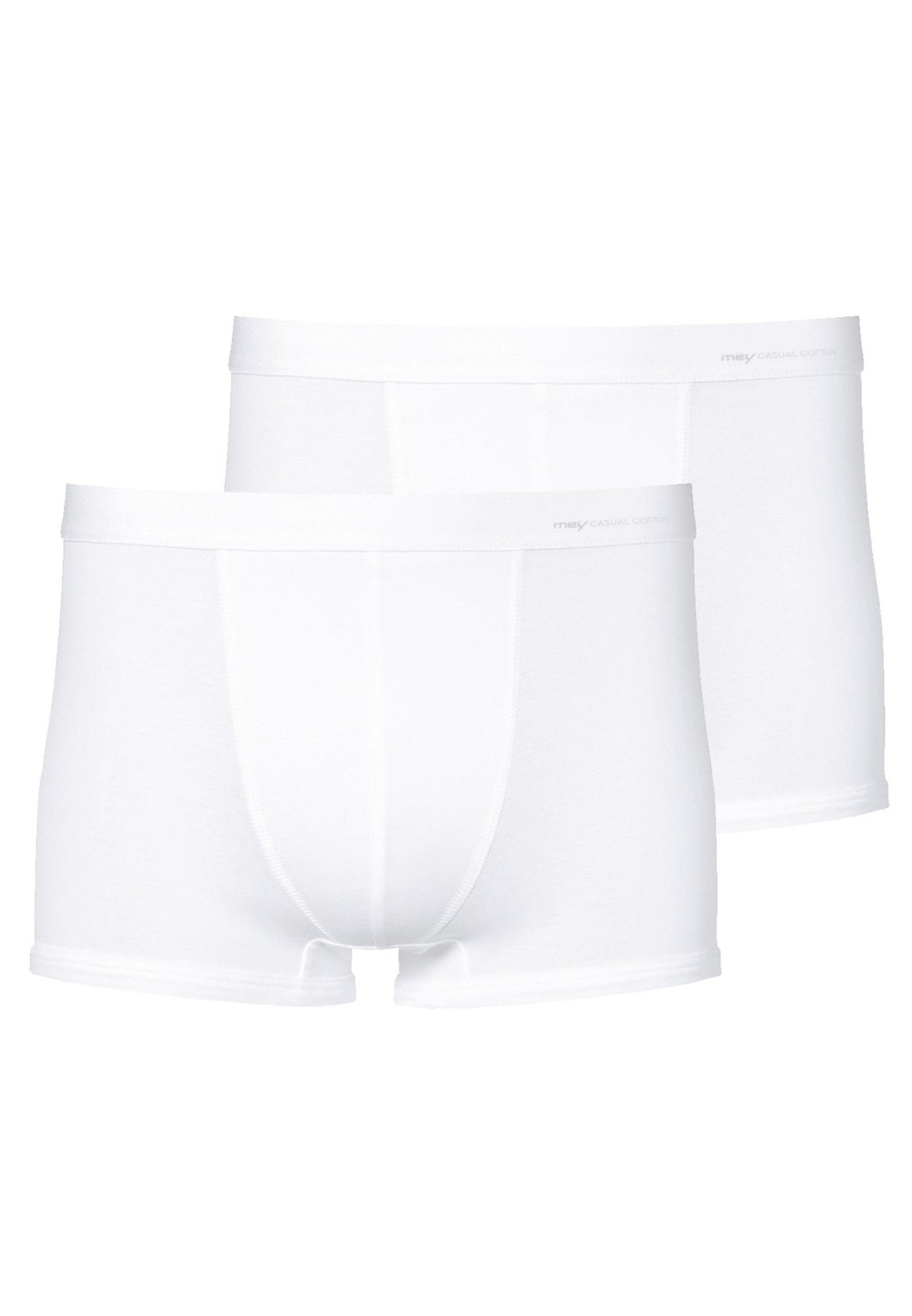 Mey Retro Short Eingriff Boxer 2-St) Weiß Pant - - Baumwolle Retro Cotton Kurzes Pack - / Ohne (Spar-Set, 2er Bein Casual