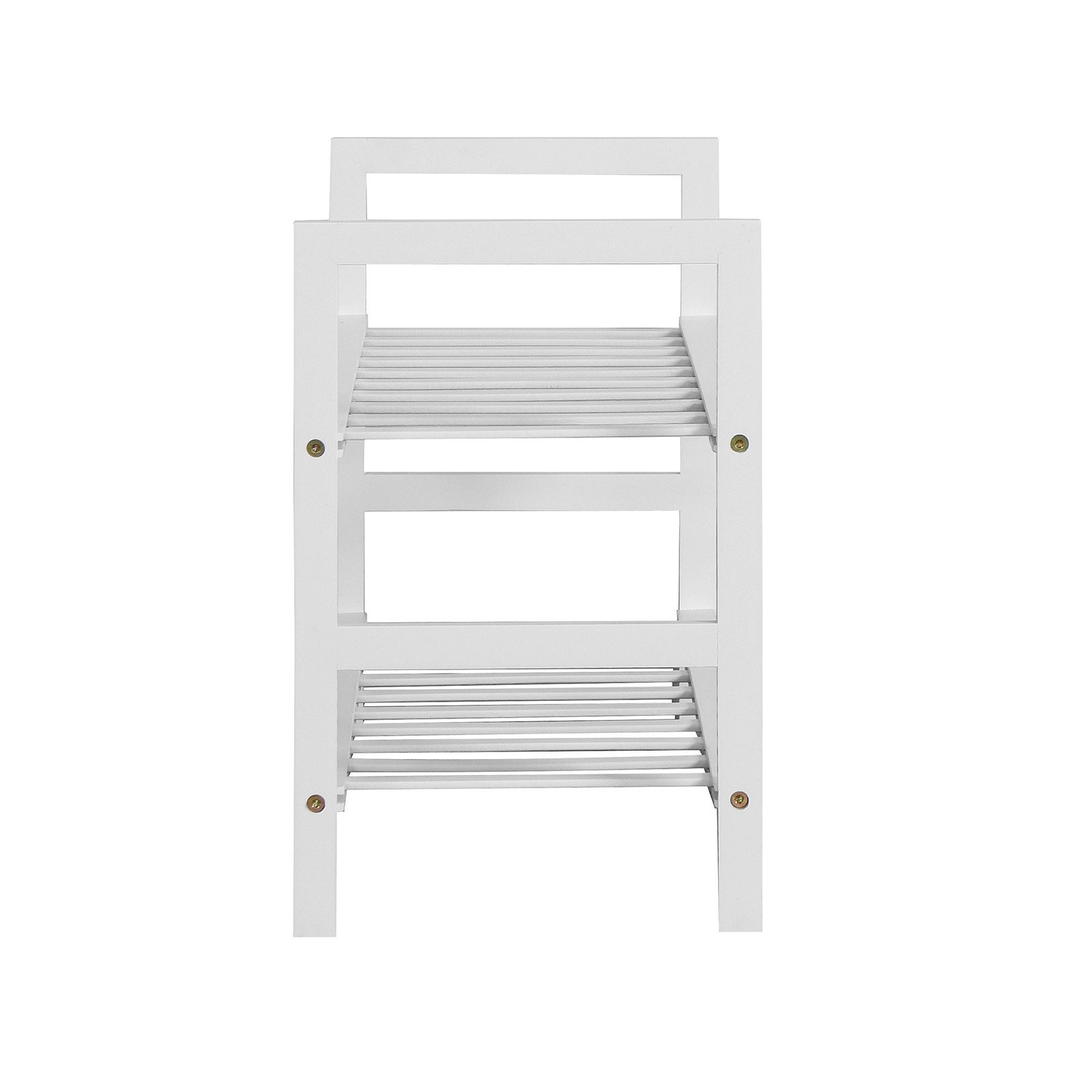 HTI-Living Schuhregal Schuhregal 2 Ebenen Anea Holz Weiß, Stück 1-tlg., Schuhablage Bambus – Bild 4 von 4
