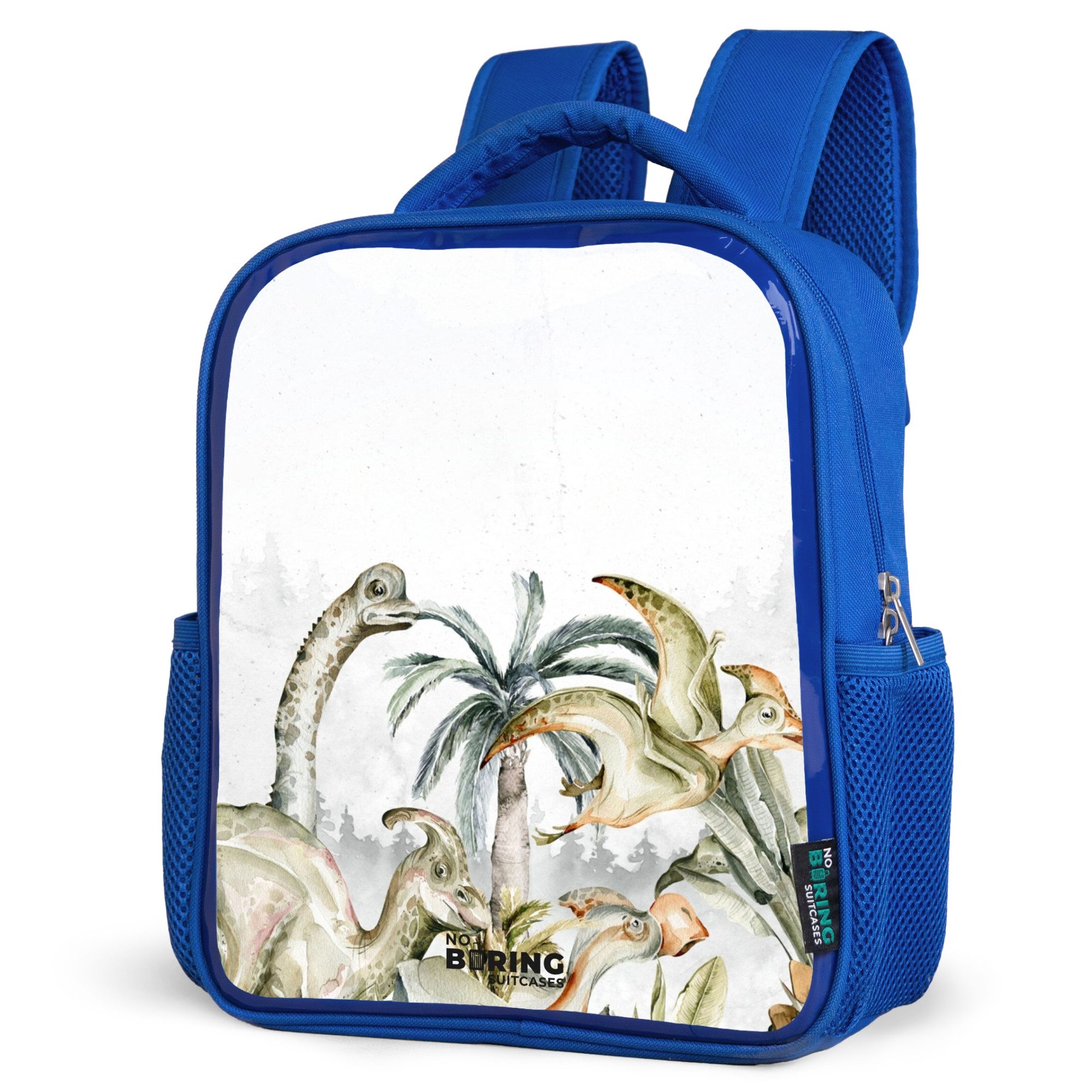 Rucksack Dinosaurier in einer zerklüfteten Landschaft