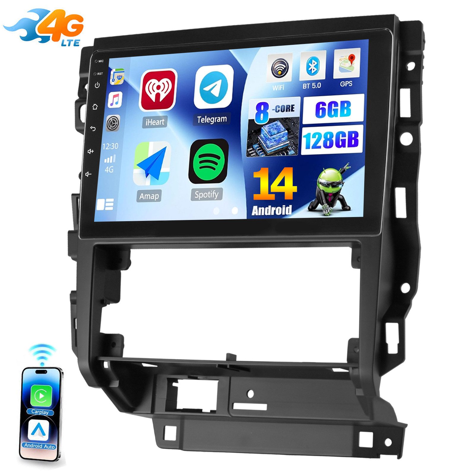 ESSGOO 9" 6+128G DAB+ Android 15 Autoradio 4G Für VW Bora Golf 4 1J Carplay Autoradio (Digitalradio (DAB), 6GB+128GB, 4G LTE, RDS, AM, FM, Carplay Android Auto Bluetooth EQ USB GPS Navi WIFI Touchscreen)