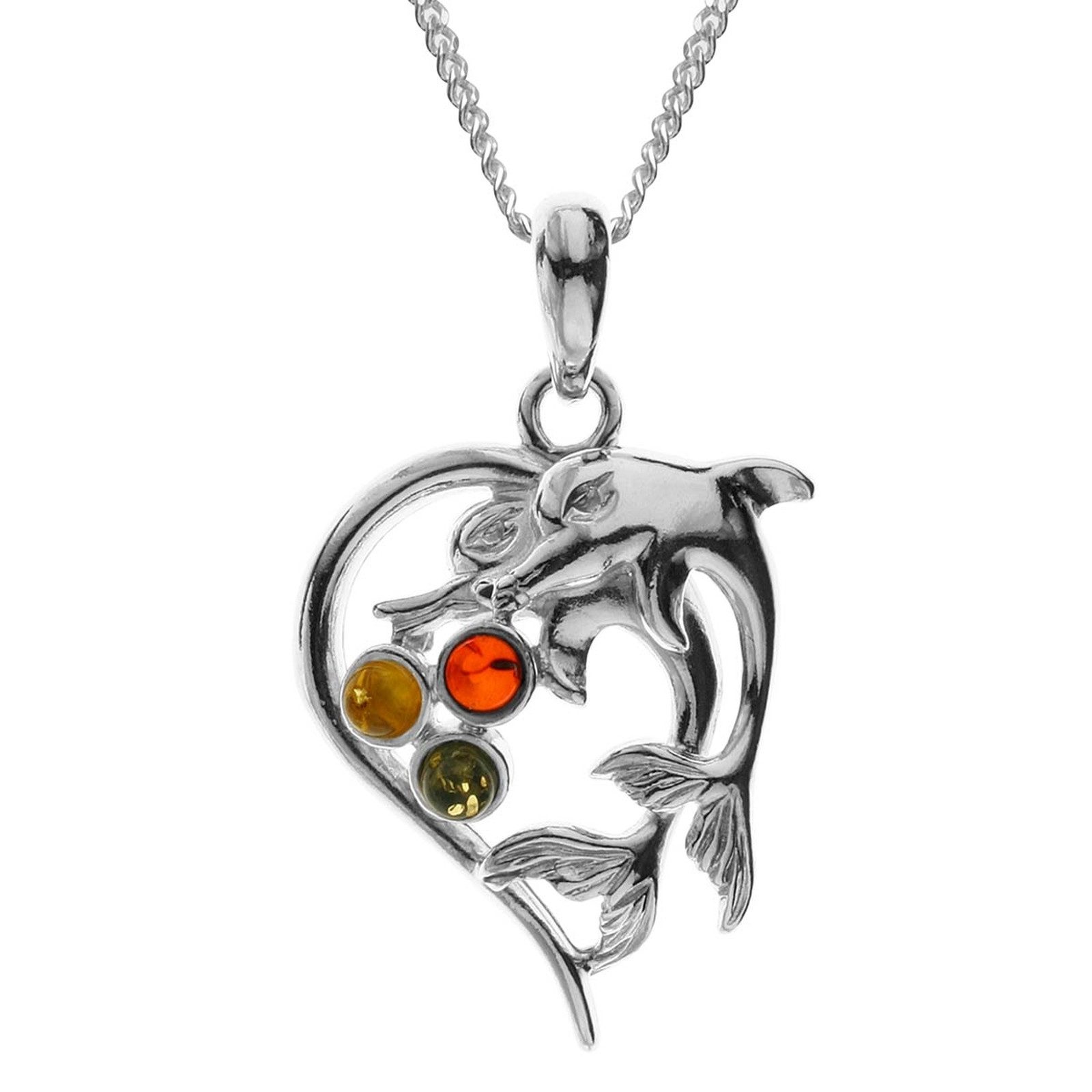 Kette mit Anhänger Ostsee-Schmuck Kette mit Anhänger Delphinpaar