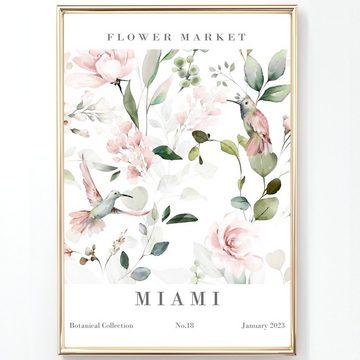 homestyle-accessoires Poster Bilder Wandbilder Bilderset FLOWER MARKET 3er Set, Ohne Bilderrahmen