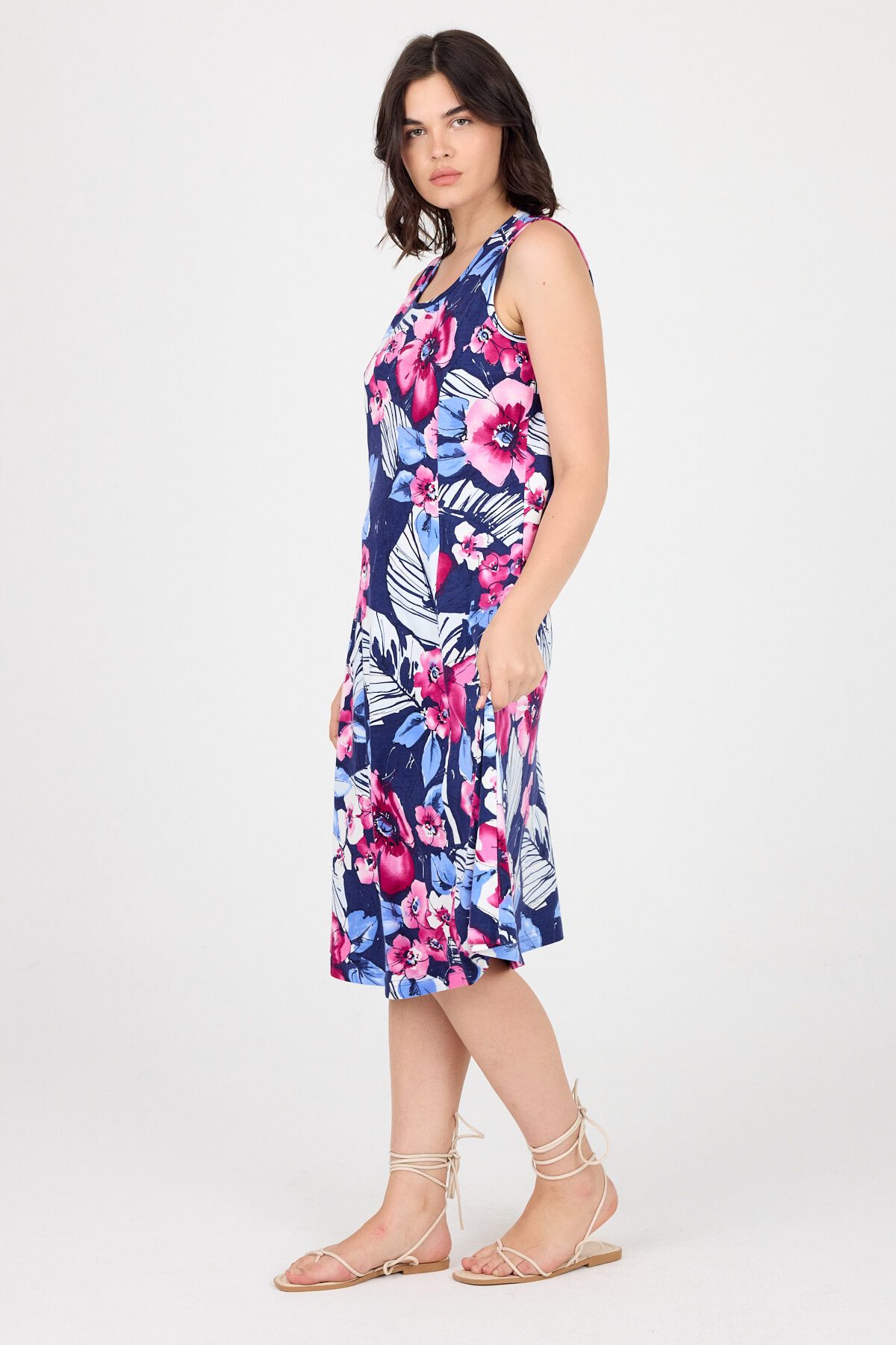 Phistan Midikleid Ärmelloses Damenkleid aus Strick günstig online kaufen