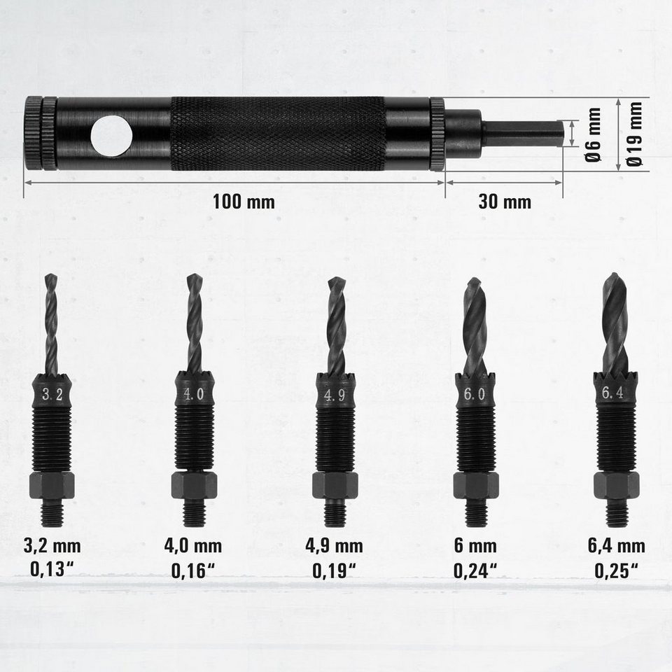 BAUTEC Blindnietzange Werkzeug zum Entfernen von Blindnieten » für  Blindnieten Ø 3,2-6,4 mm, Packung