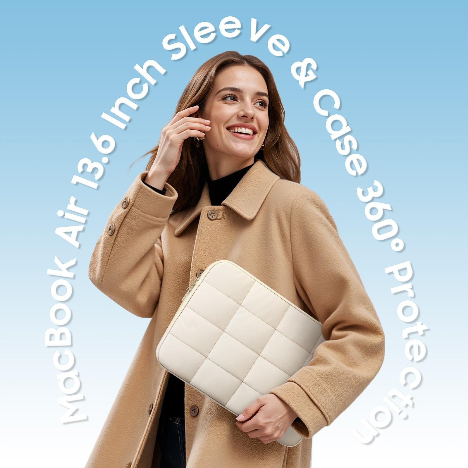 Fintie Laptop-Hülle für MacBook Air 13.6'' M5 M4 M3 M2 (2026-2022) A3449 A3240 A3113 A2681, Ultradünne Hartschale Hülle und Laptoptasche für MacBook Air 13.6 Zoll
