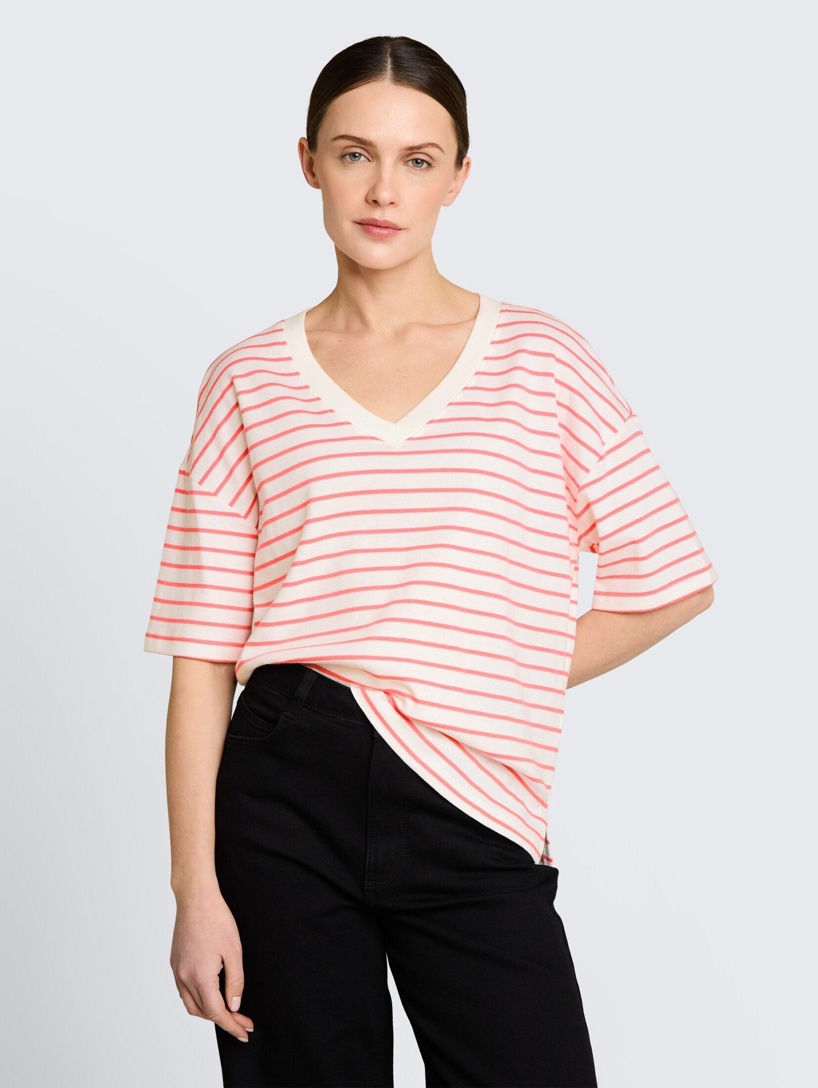 TOM TAILOR T-Shirt T-Shirt Oversize T-Shirt mit Streifenmuster