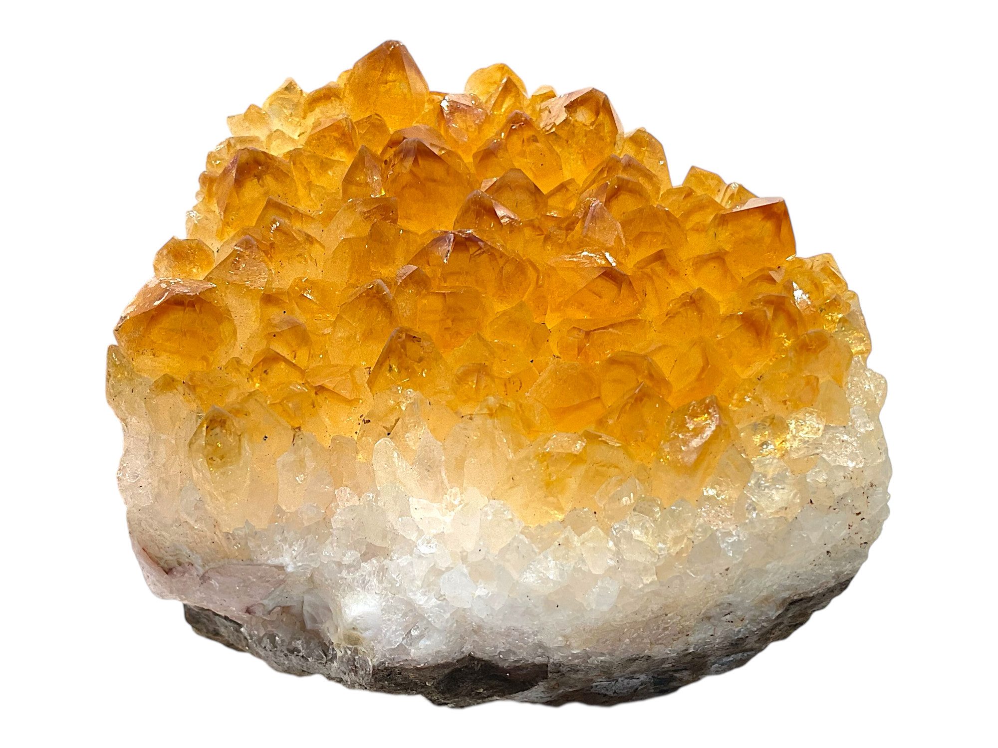 Steinfixx® Mineralstein Citrin Rohstein Edelstein mit phantastischen Spitzen 10x9x9 cm 883gr., (Unikat-Masterpiece 1668, 1-St., Ideal für Schreibtisch - Hightlight für jeden Raum), TOP 1A-Qualität aus Brasilien