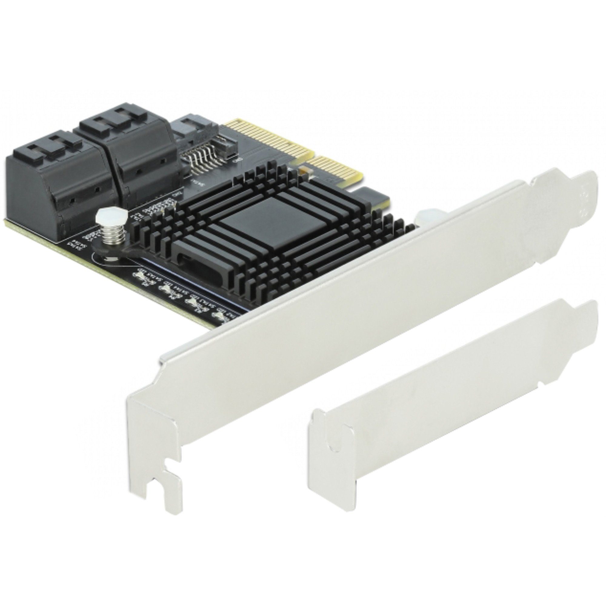 DeLOCK PCIe 5P SATA x4 LP, Schnittstellenkarte Adapter