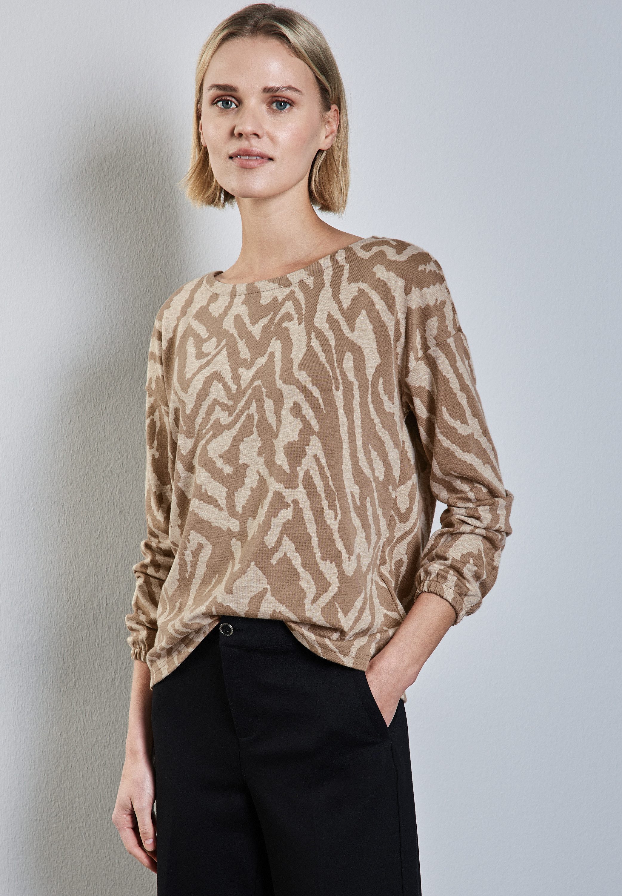 STREET ONE Langarmshirt mit U-Boot-Ausschnitt