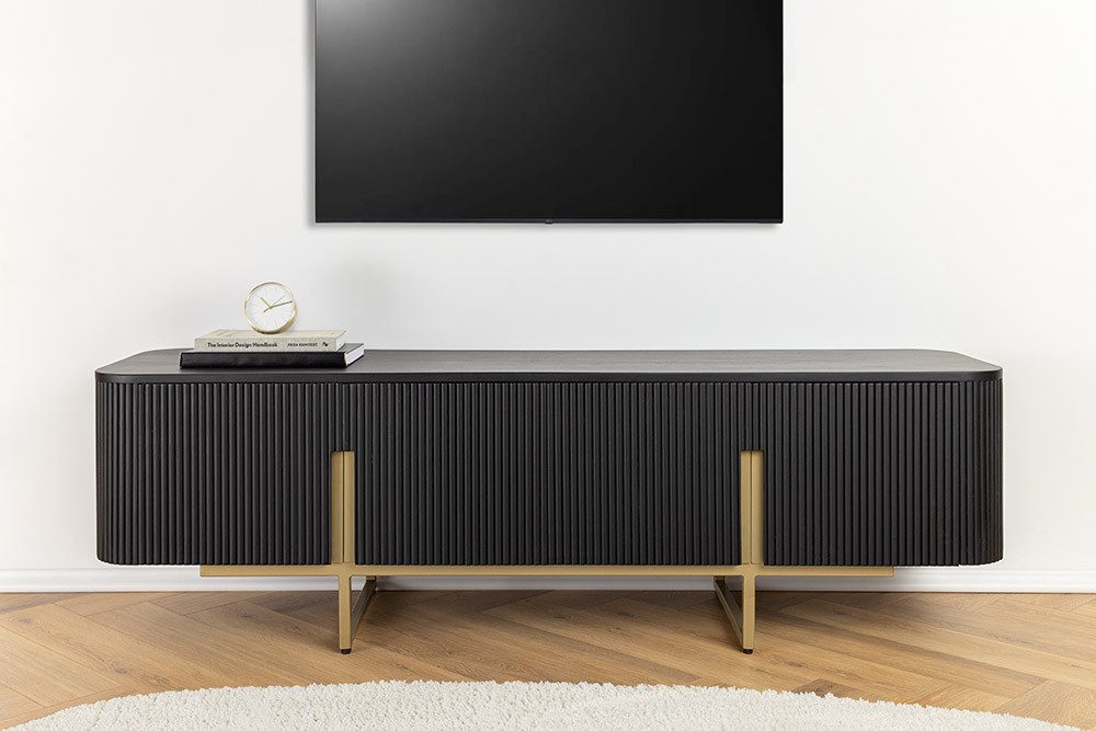 riess-ambiente TV-Bank GATSBY 160cm schwarz / günstig online kaufen