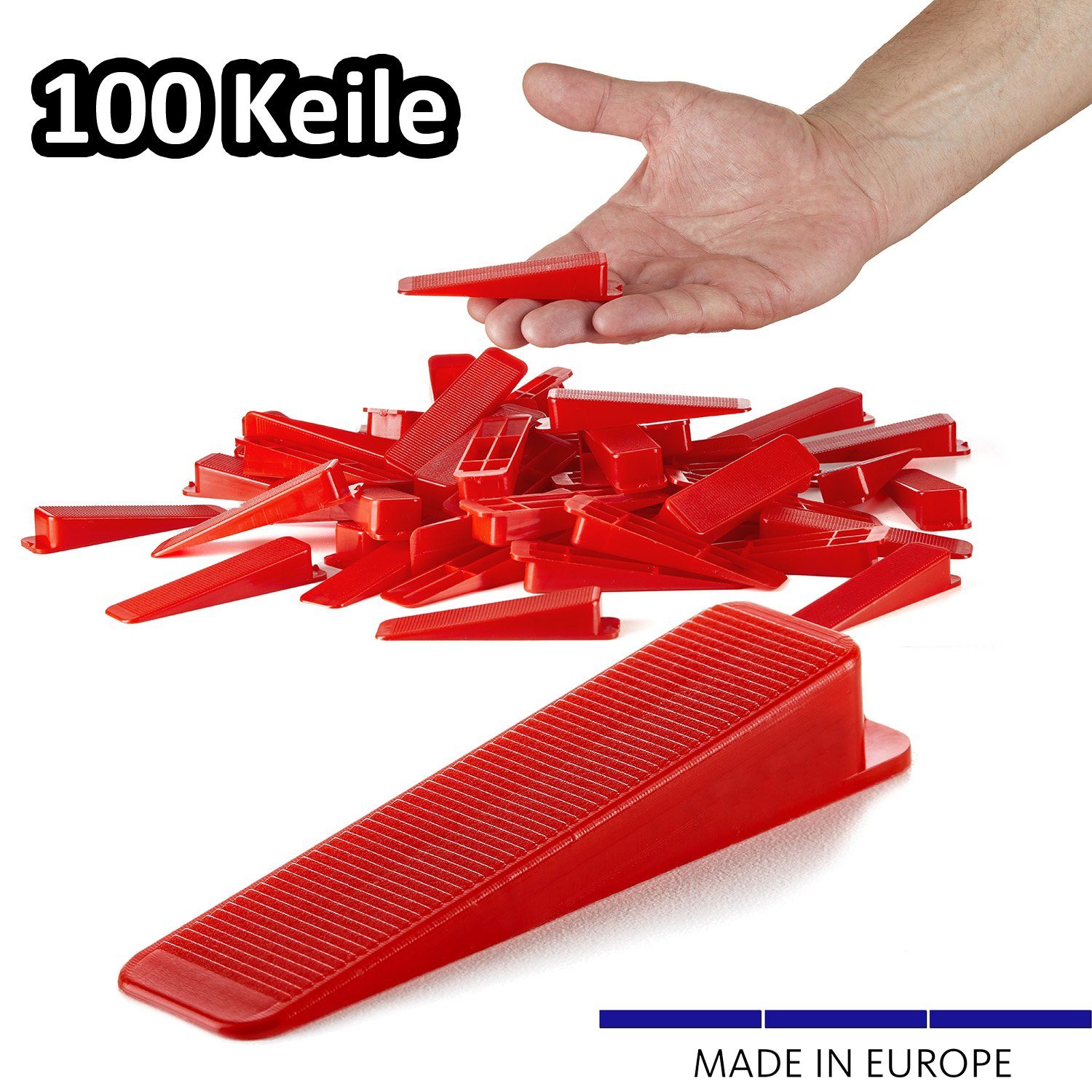 BigDean Montagekeil Set aus Kunststoff – Nivellierkeile 1-15mm Steigung, (Set, 100-St., Montagekeile), Niveliersystem, Montagekeile, Praktischer Helfer, DIY & Profis