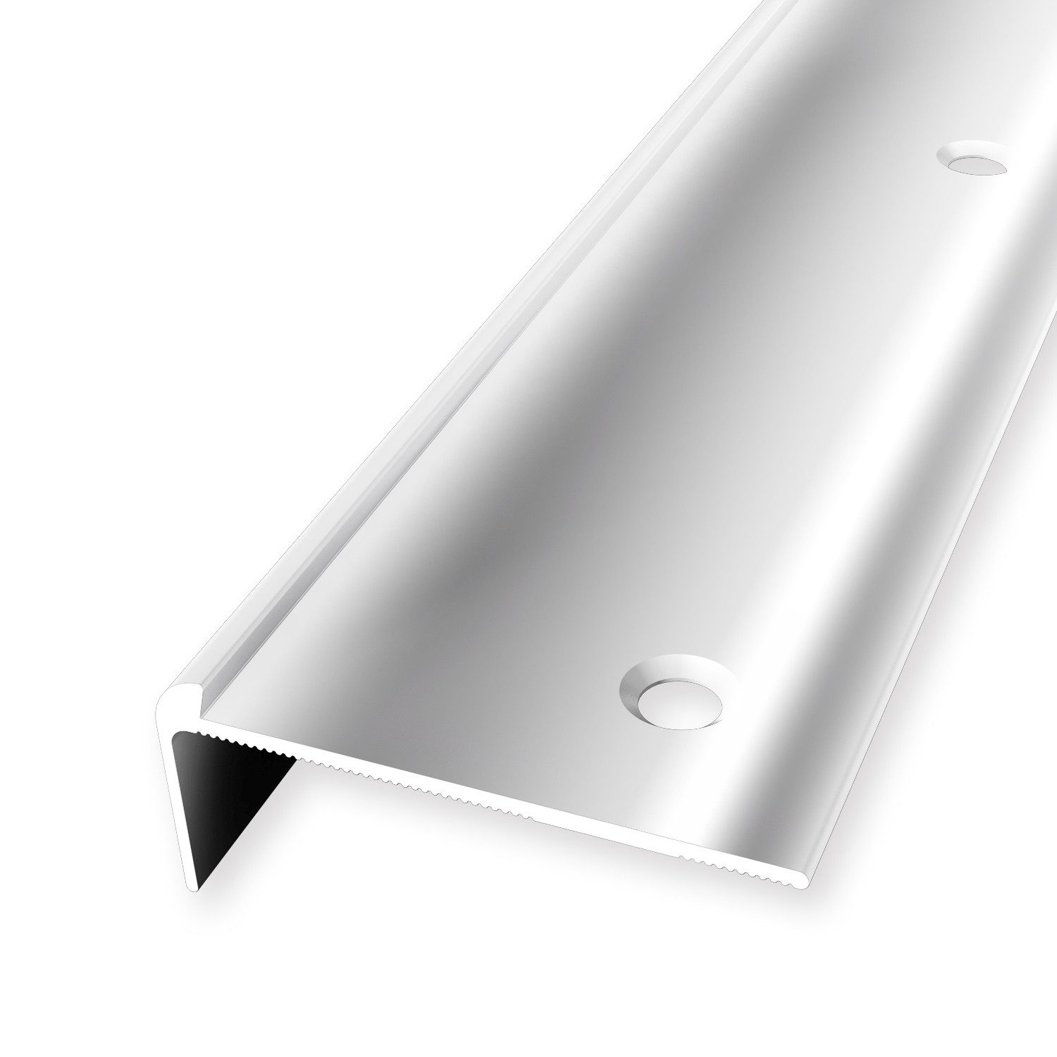 Küberit Treppenkantenprofil 19 x 48 x 2500 mm Winkelprofil Alu poliert Gebohrt Aluminium
