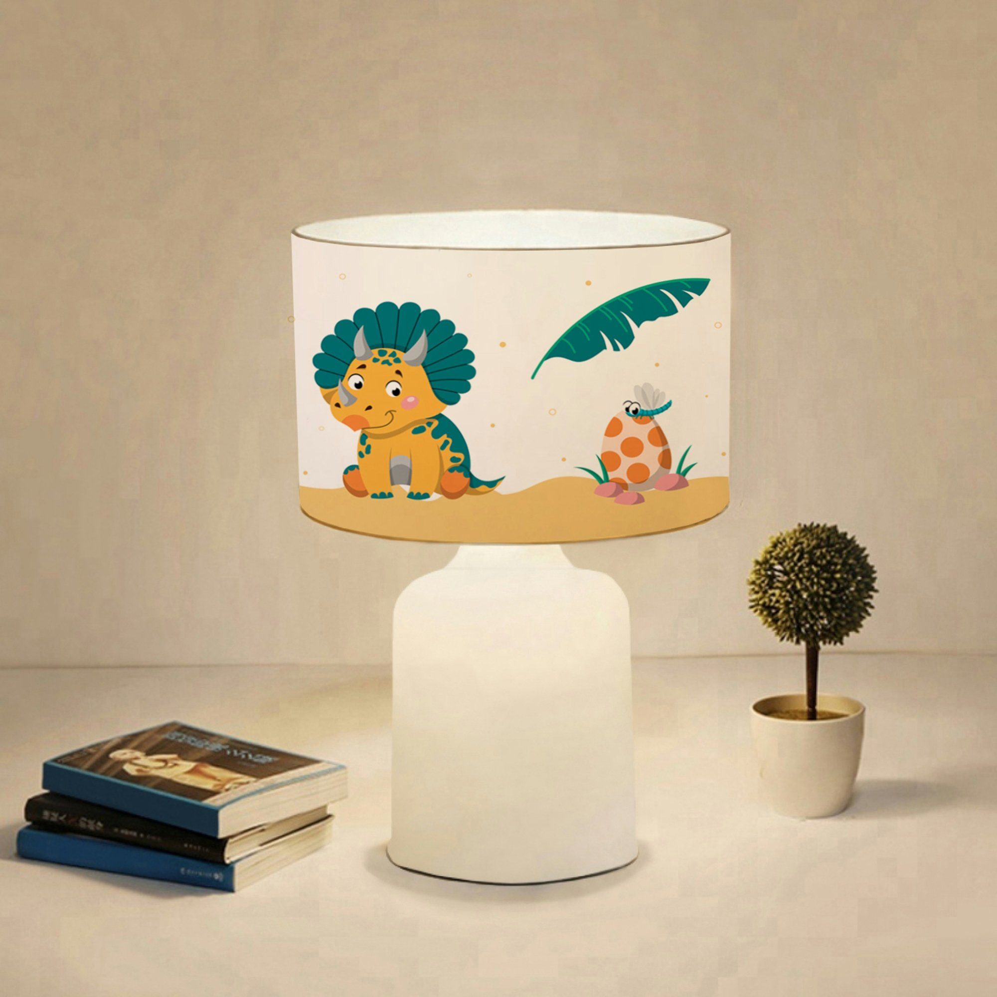 lux.pro Tischleuchte, ohne Leuchtmittel, »Macclesfield« Dinosaurier-Motiv mit x E27 Kinderlampe 1 Tischlampe