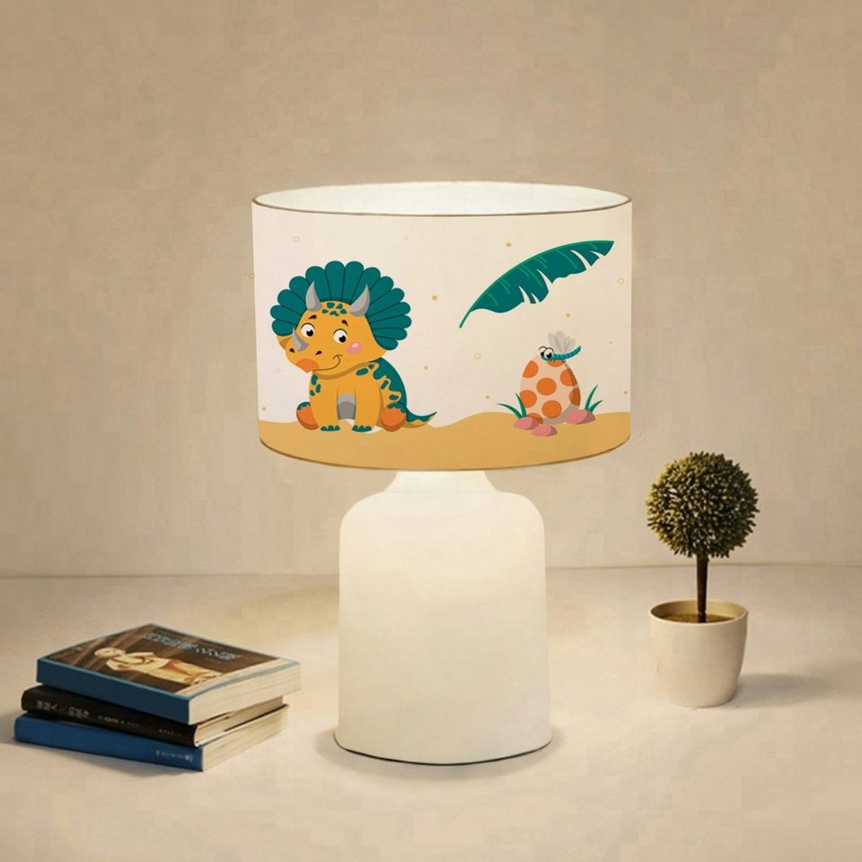 lux.pro Tischleuchte, ohne Leuchtmittel, »Macclesfield« Kinderlampe  Tischlampe 1 x E27 mit Dinosaurier-Motiv