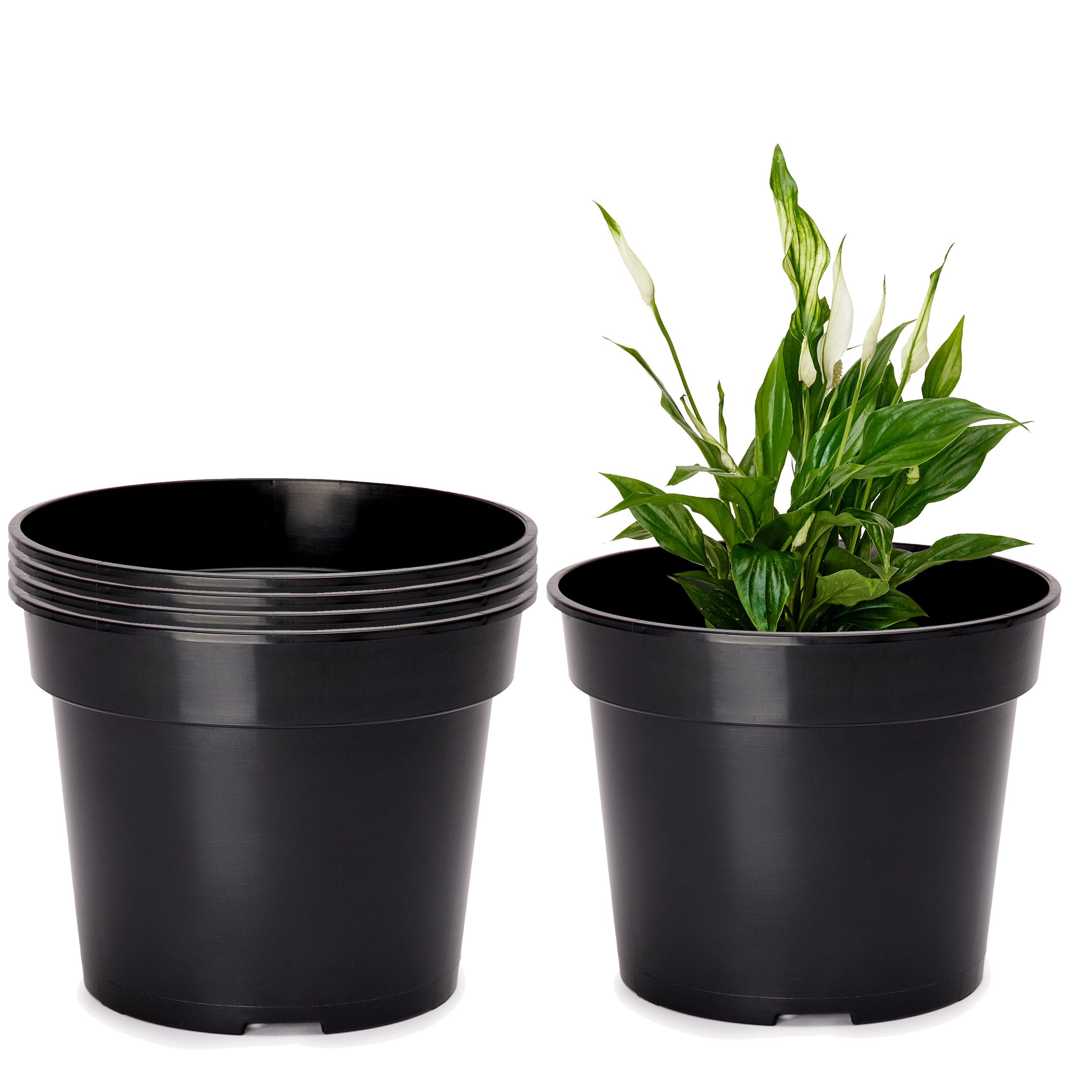 Garronda Blumentopf Kunststoff rund Pflanztopf Kräutertopf Anzuchttopf für Garten GD-0025 (5 St)