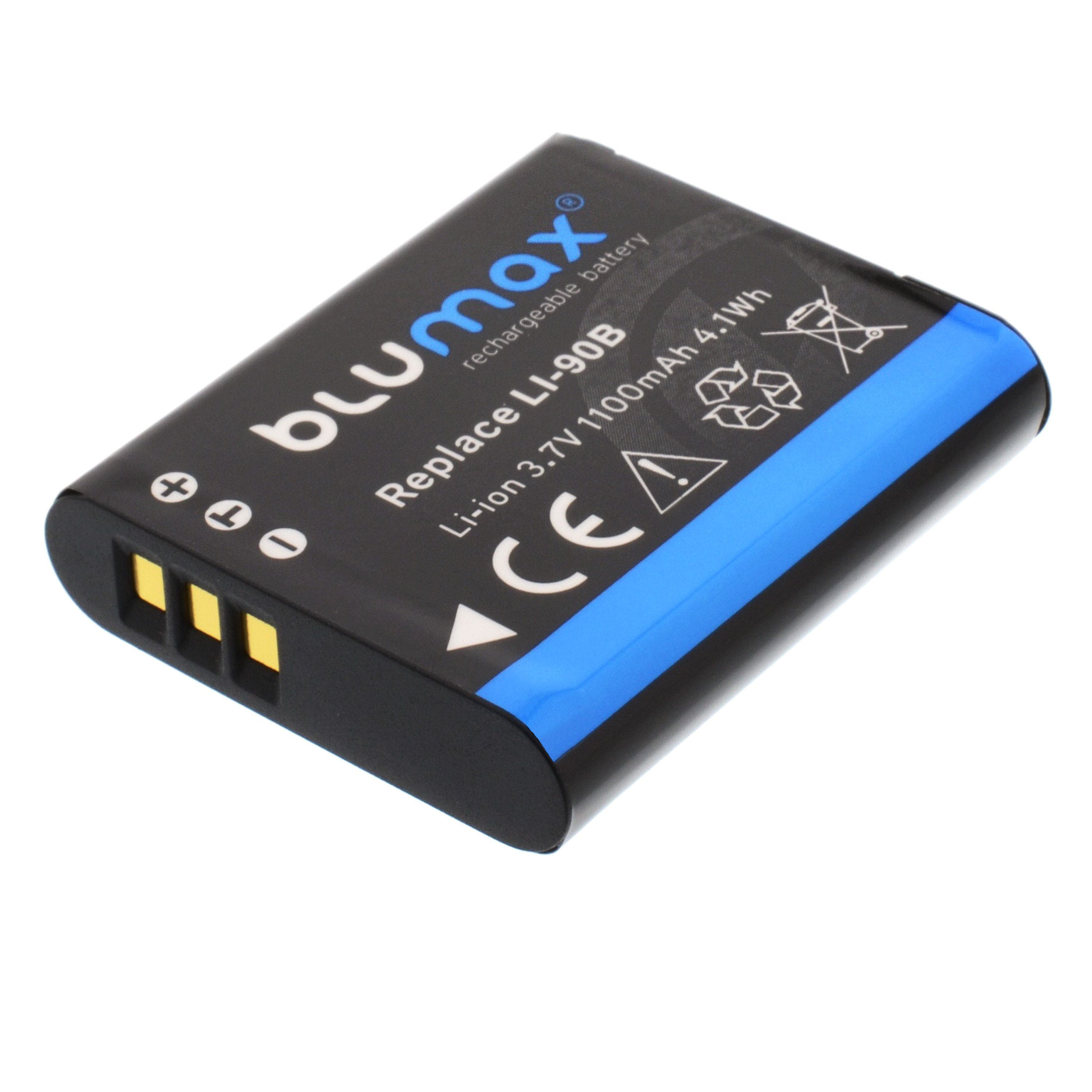 Akku 1100 mAh Kamera-Akku passend Li-90B (3,6V) Olympus Blumax für